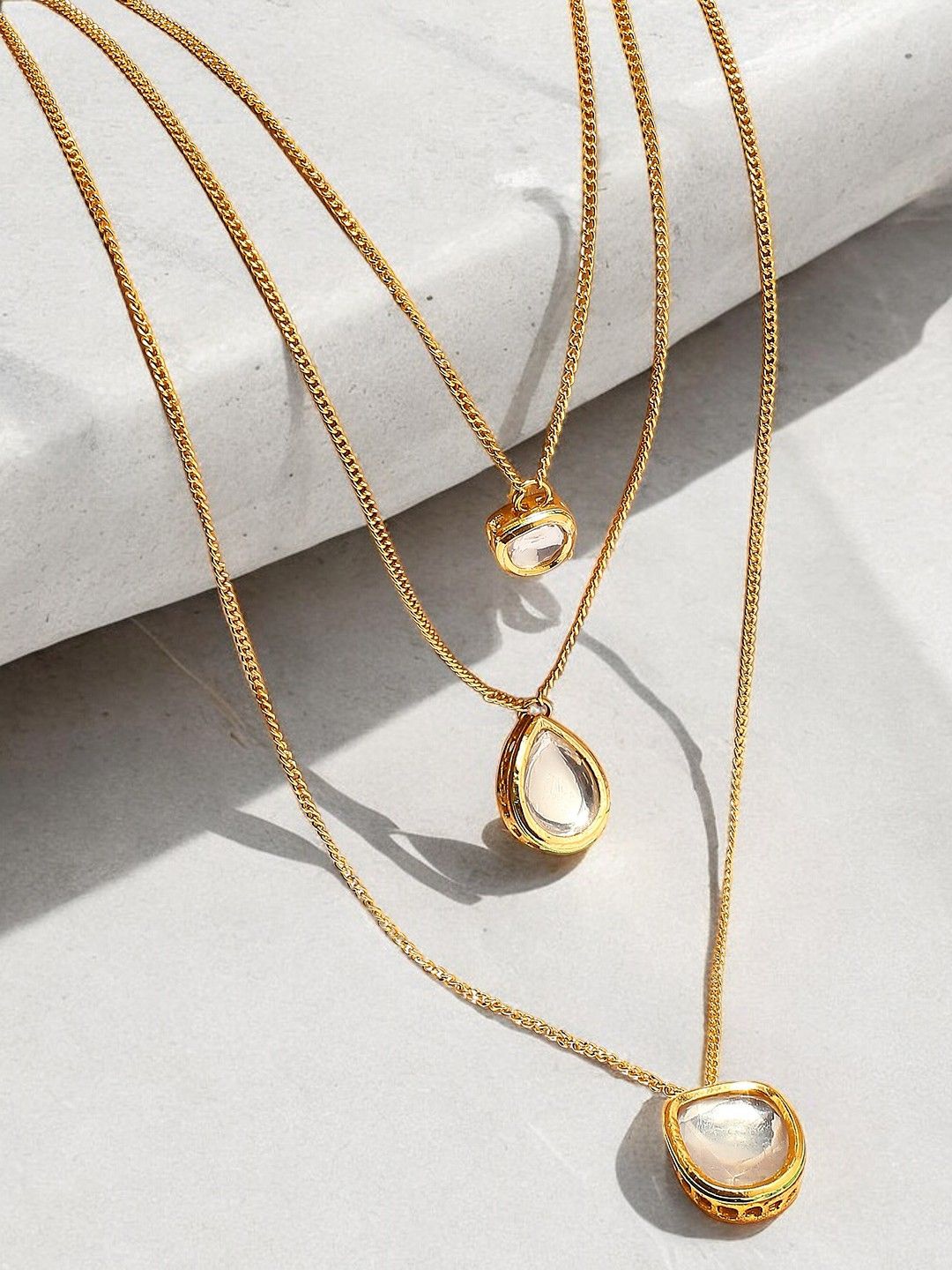 

OOMPH Kundan Multi Layered Necklace, Gold