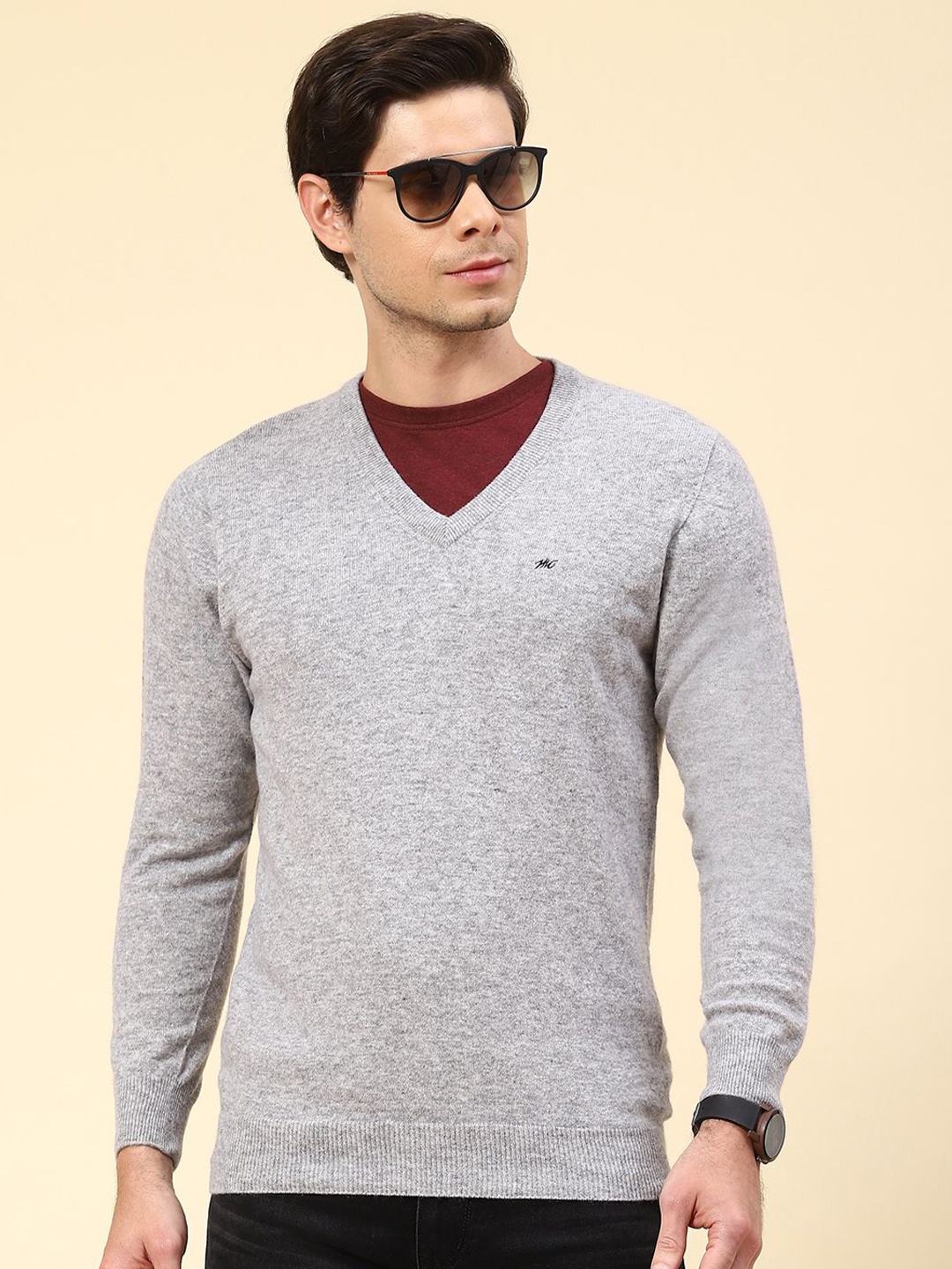 

Monte Carlo Men Woollen Pullover, Grey