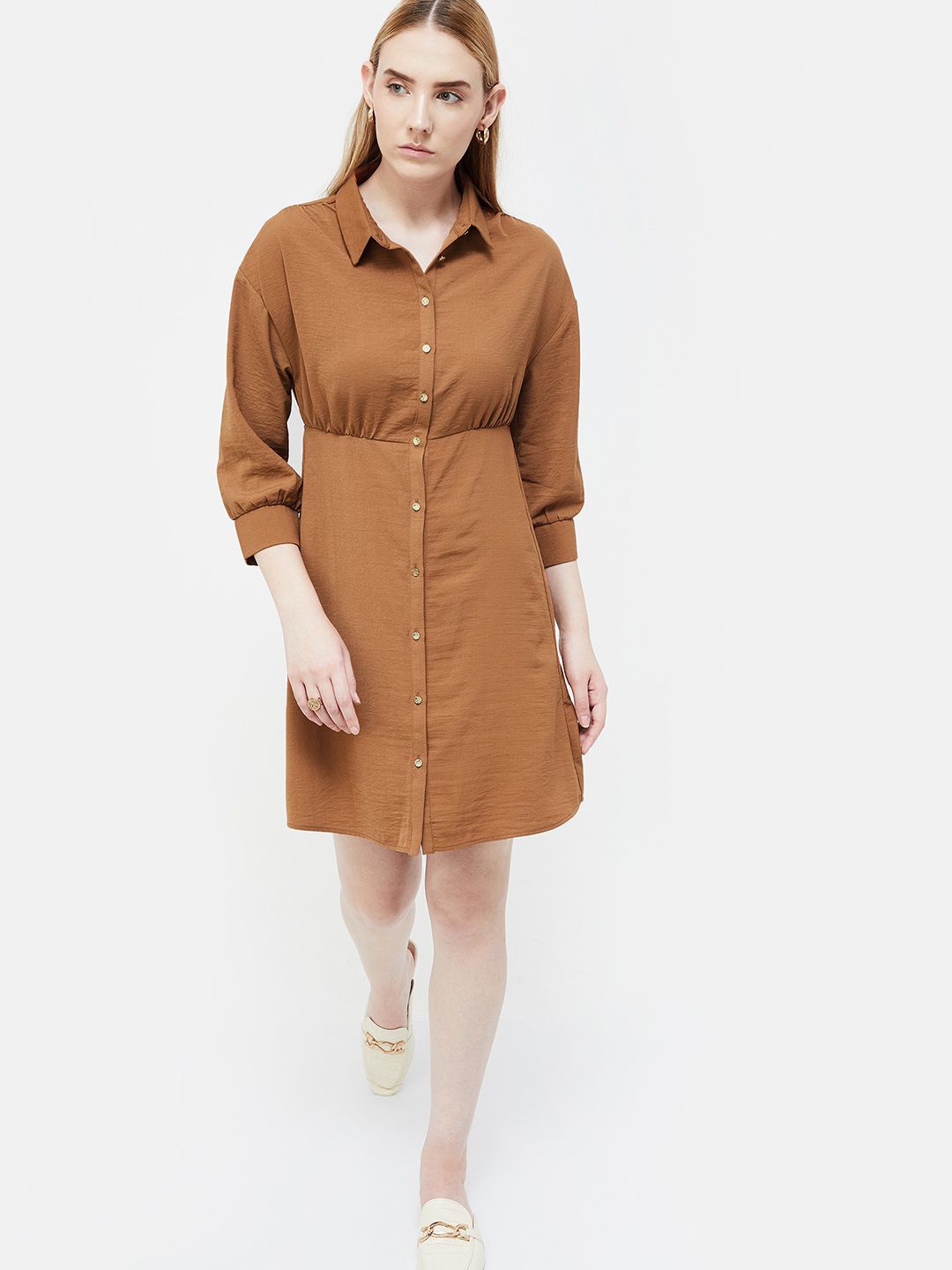 

CODE by Lifestyle Women Shirt Mini Dress, Brown