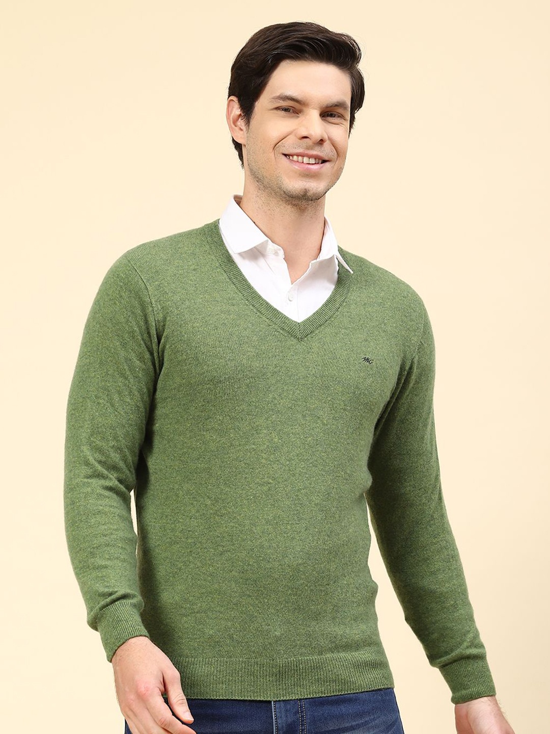 

Monte Carlo Men Woollen Pullover, Green