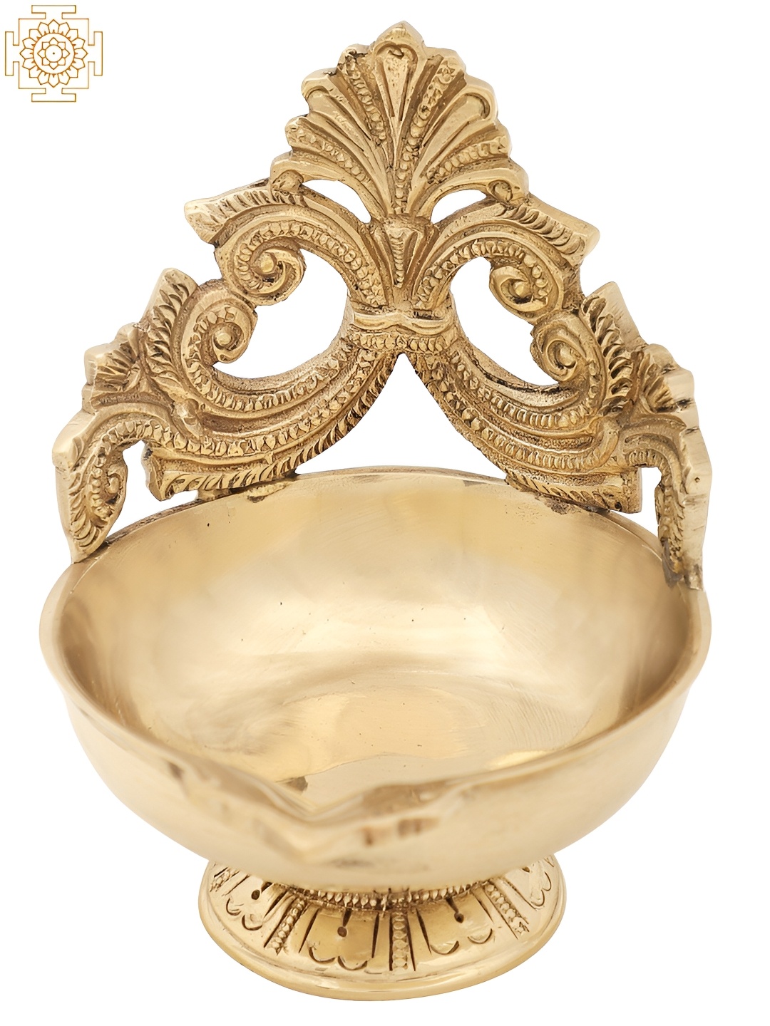 

Exotic India 4" Brass Superfine Wick Lamp Small Size, Gold