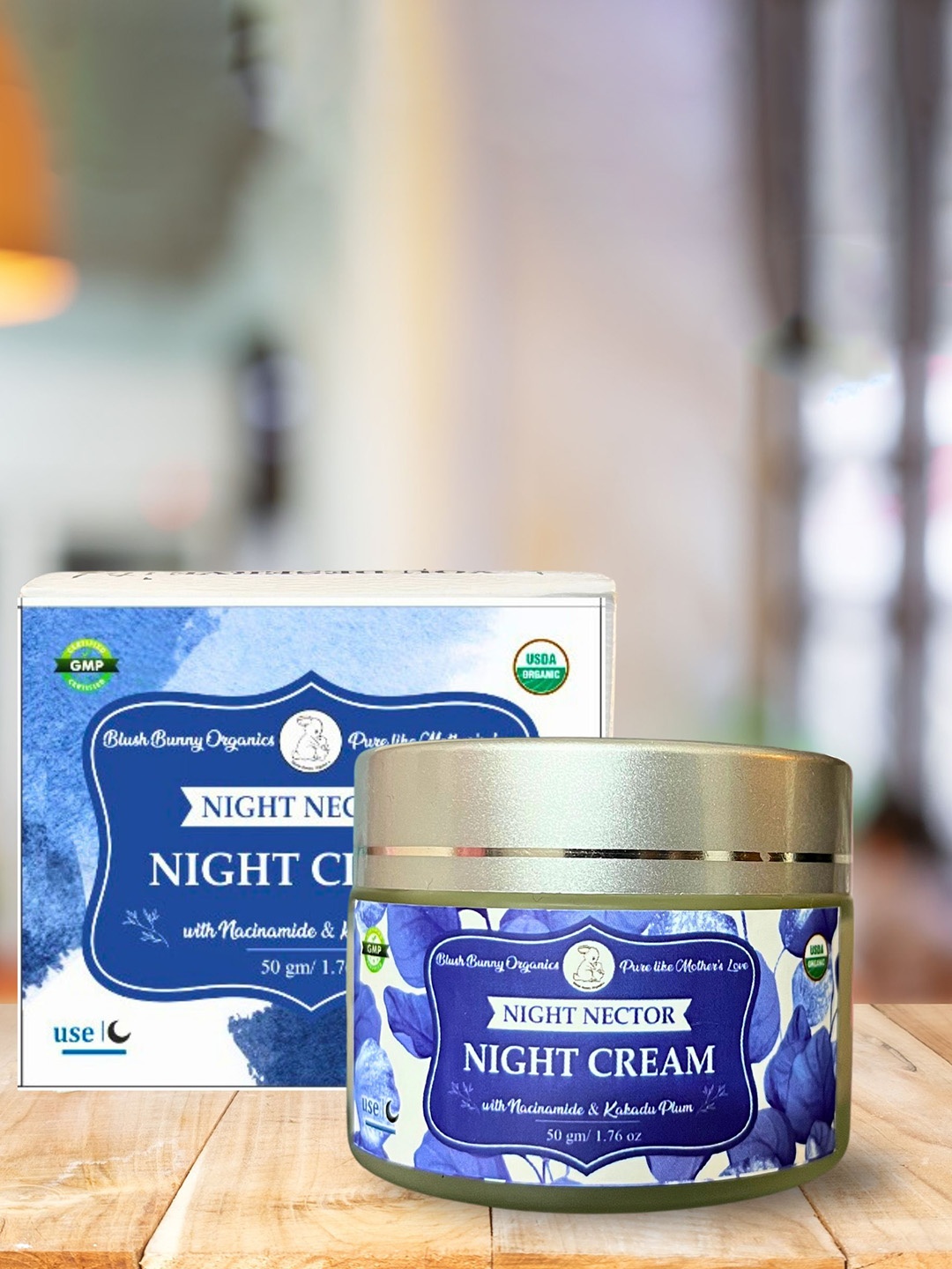 

Blush Bunny Organics Night Cream With Niacinamide & Kakadu Plum-50g, White