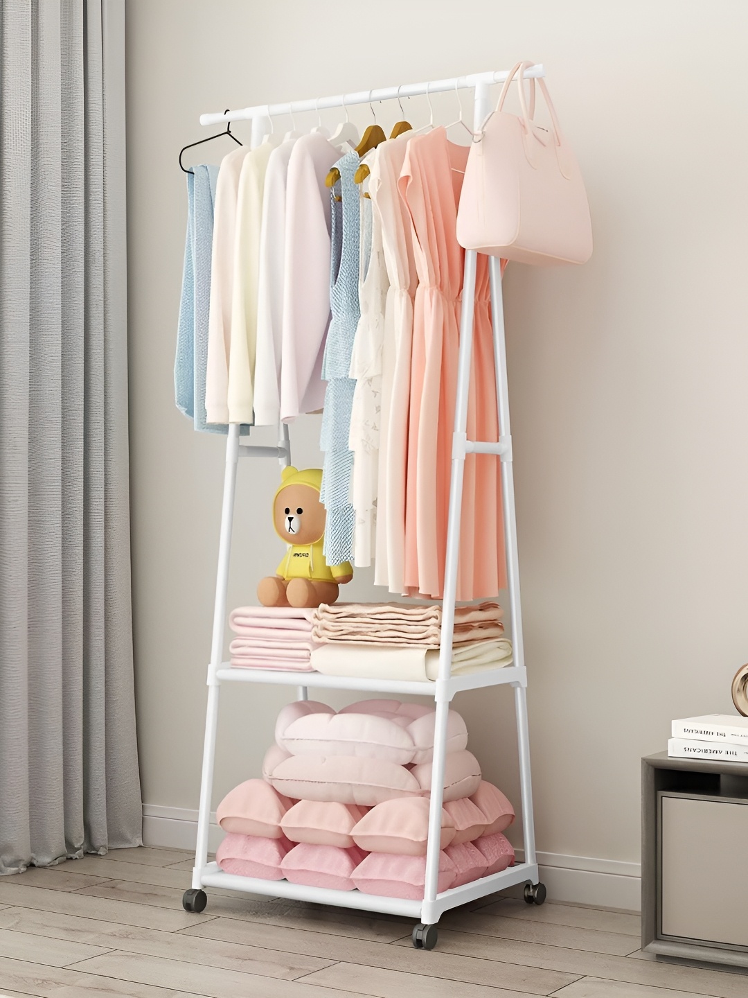 

ADA Handicraft White 3 Tier Metal Garment Rack
