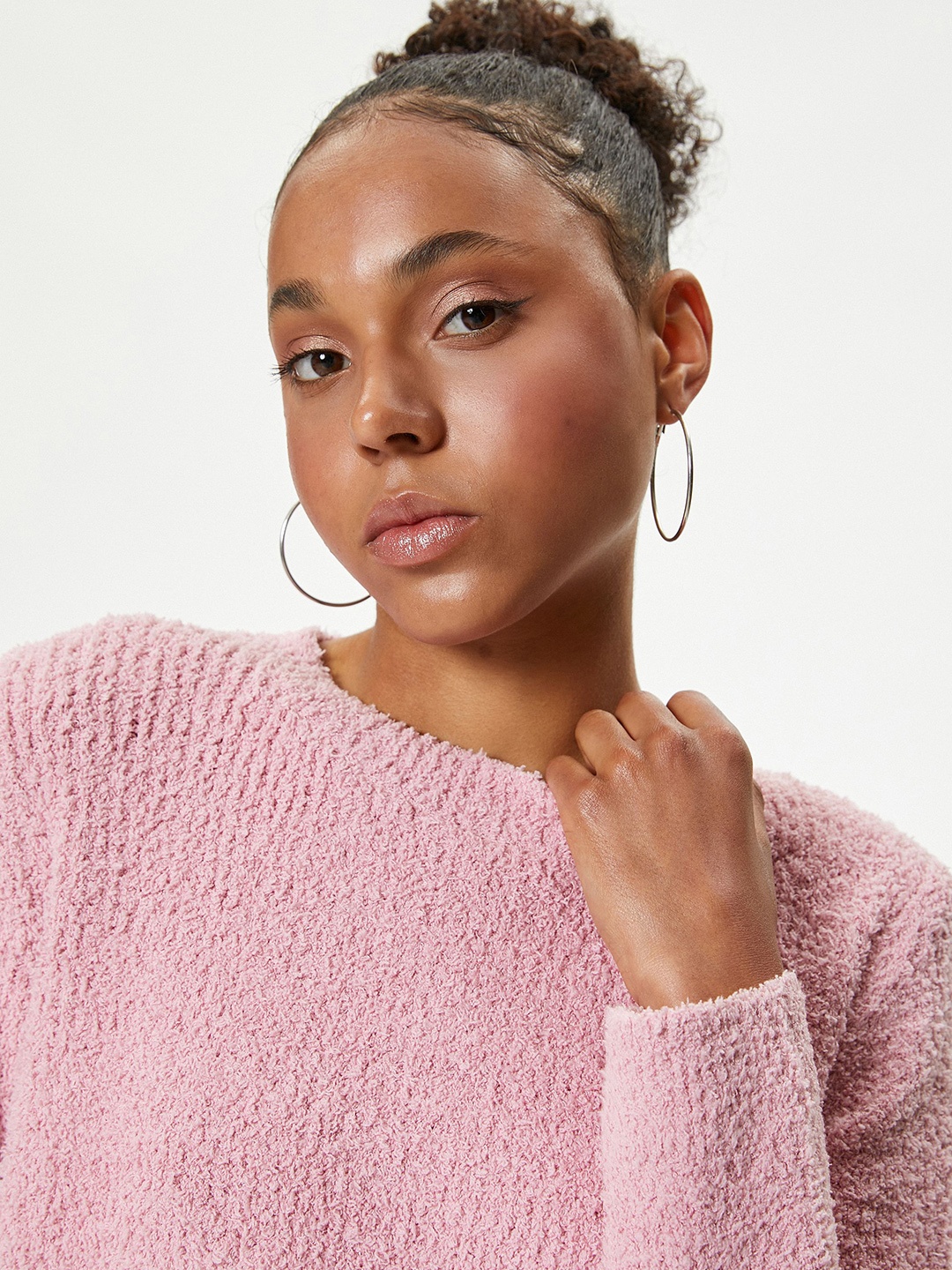 

Koton Women Ribbed Pullover, Pink