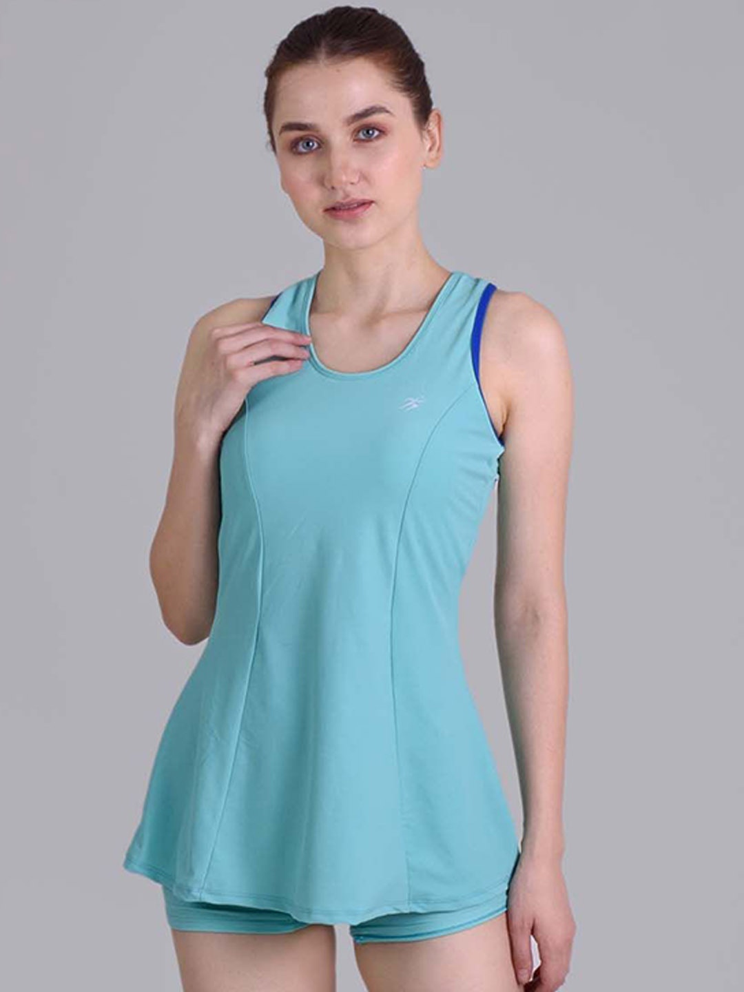 

Keepfit Padded Top With Boy Shorts, Turquoise blue
