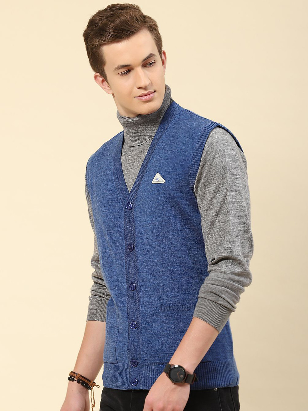 

Monte Carlo Men Woollen Cardigan, Blue