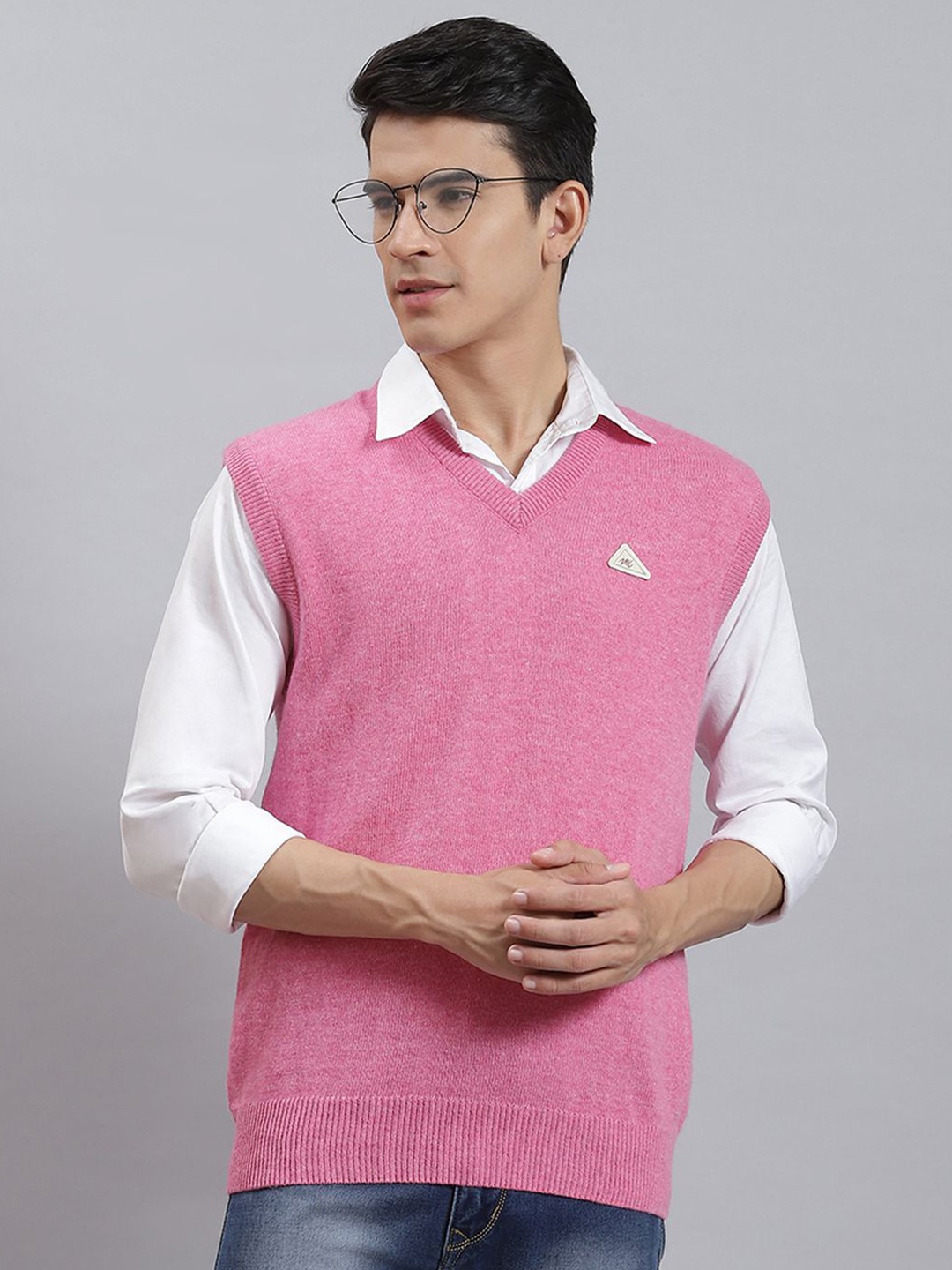 

Monte Carlo Men Woollen Sweater Vest, Pink