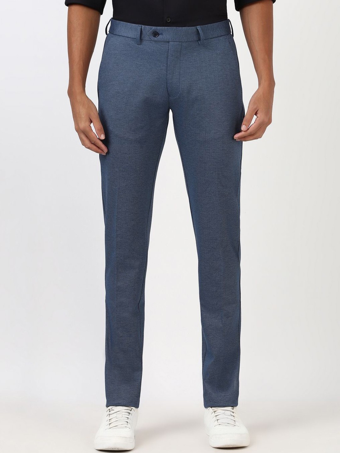 

Peter England Men Slim Fit Trousers, Navy blue
