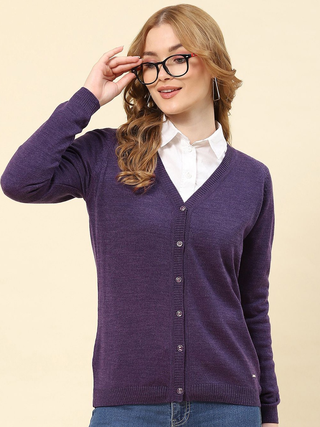 

Monte Carlo Women Woollen Cardigan, Purple