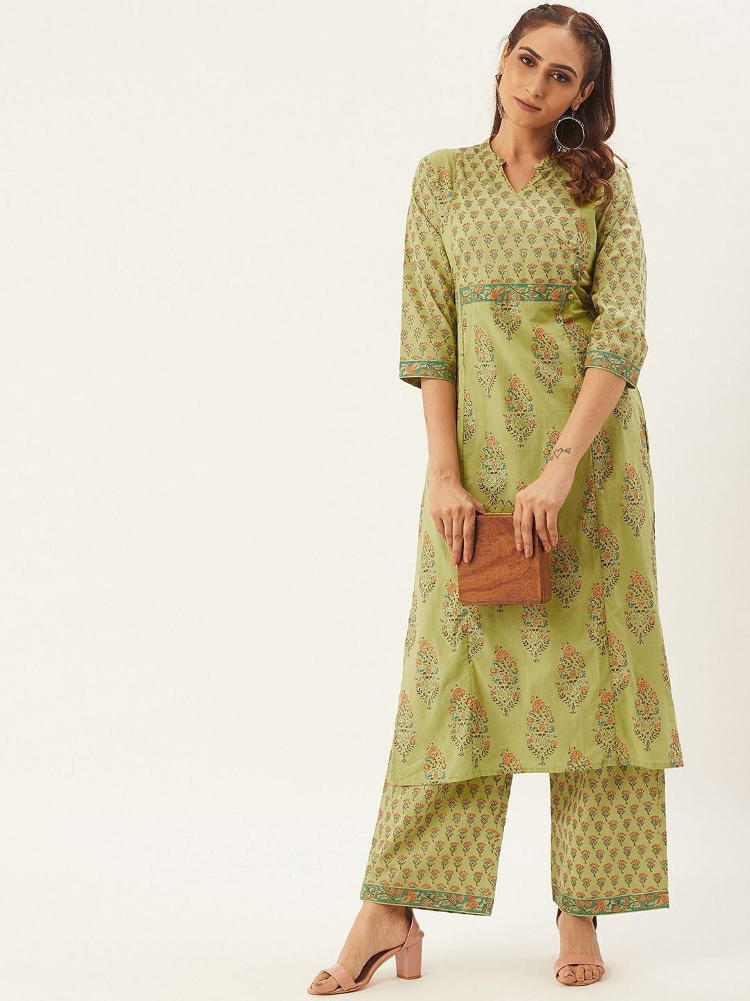 

Anouk Women Ethnic Motifs Printed Kurta, Green