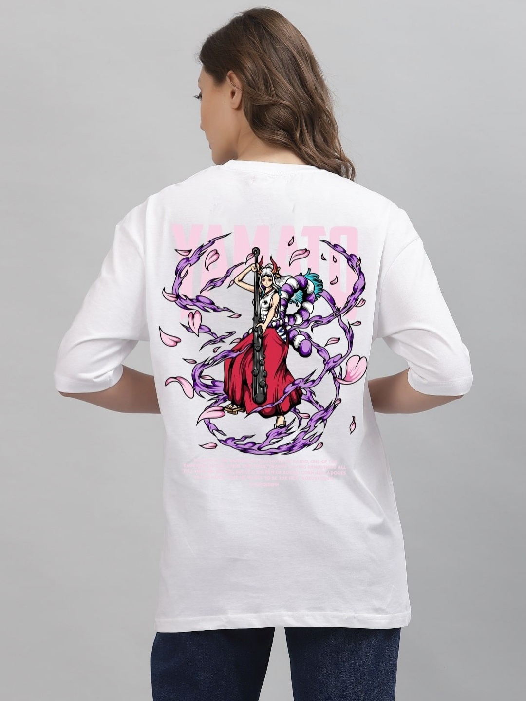 

Gavin Paris Women Bio Finish Graphic Printed Round Neck Pure Cotton Oversized T-Shirt, White