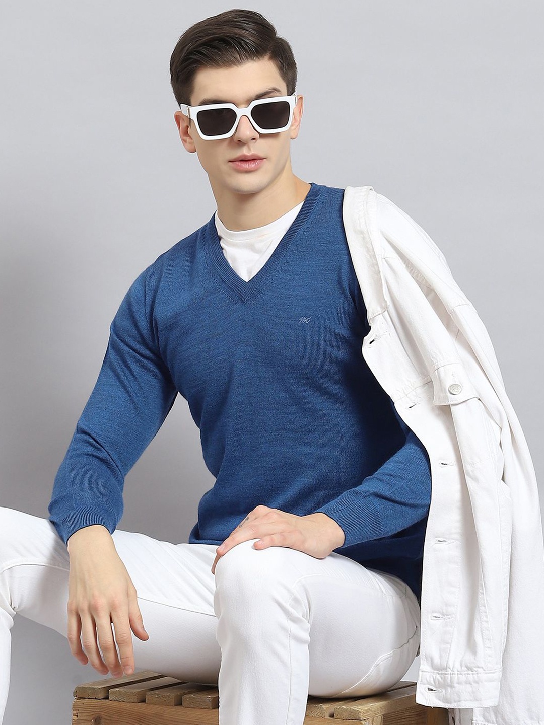 

Monte Carlo Men Woollen Pullover, Blue
