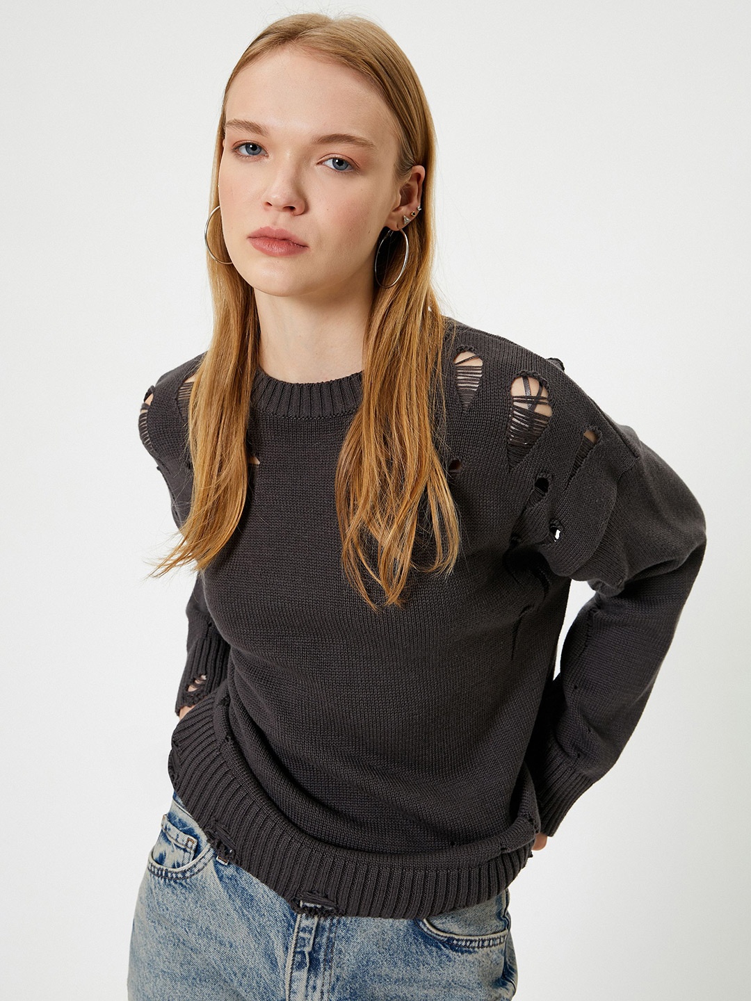 

Koton Women Pullover, Grey