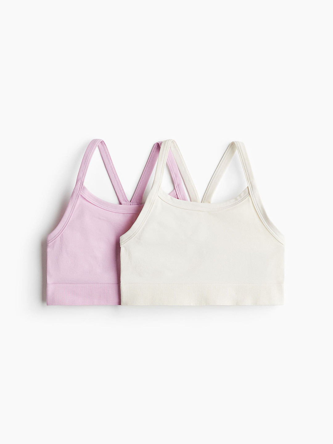 

H&M Girls Pack Of 2 DryMove Seamless Sports Tops, Pink