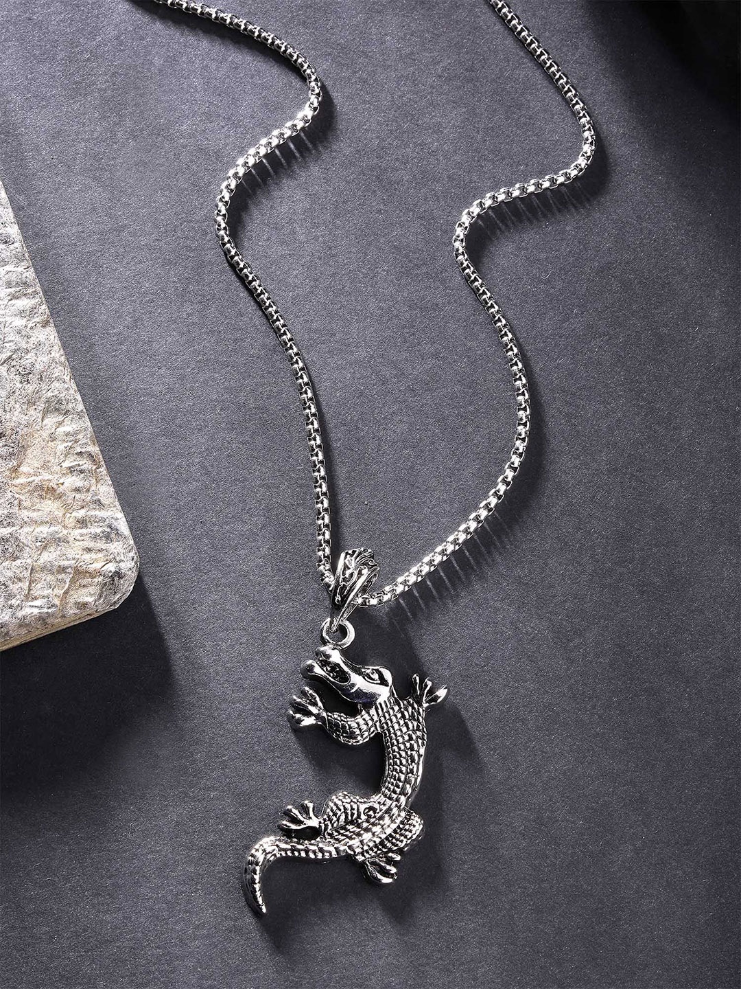 

Bohey by KARATCART Silver-Plated Animal Shaped Pendants with Chains