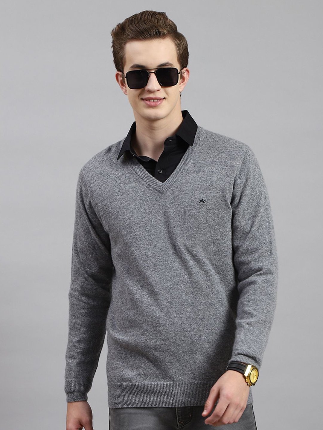 

Monte Carlo Men Woollen Pullover, Grey