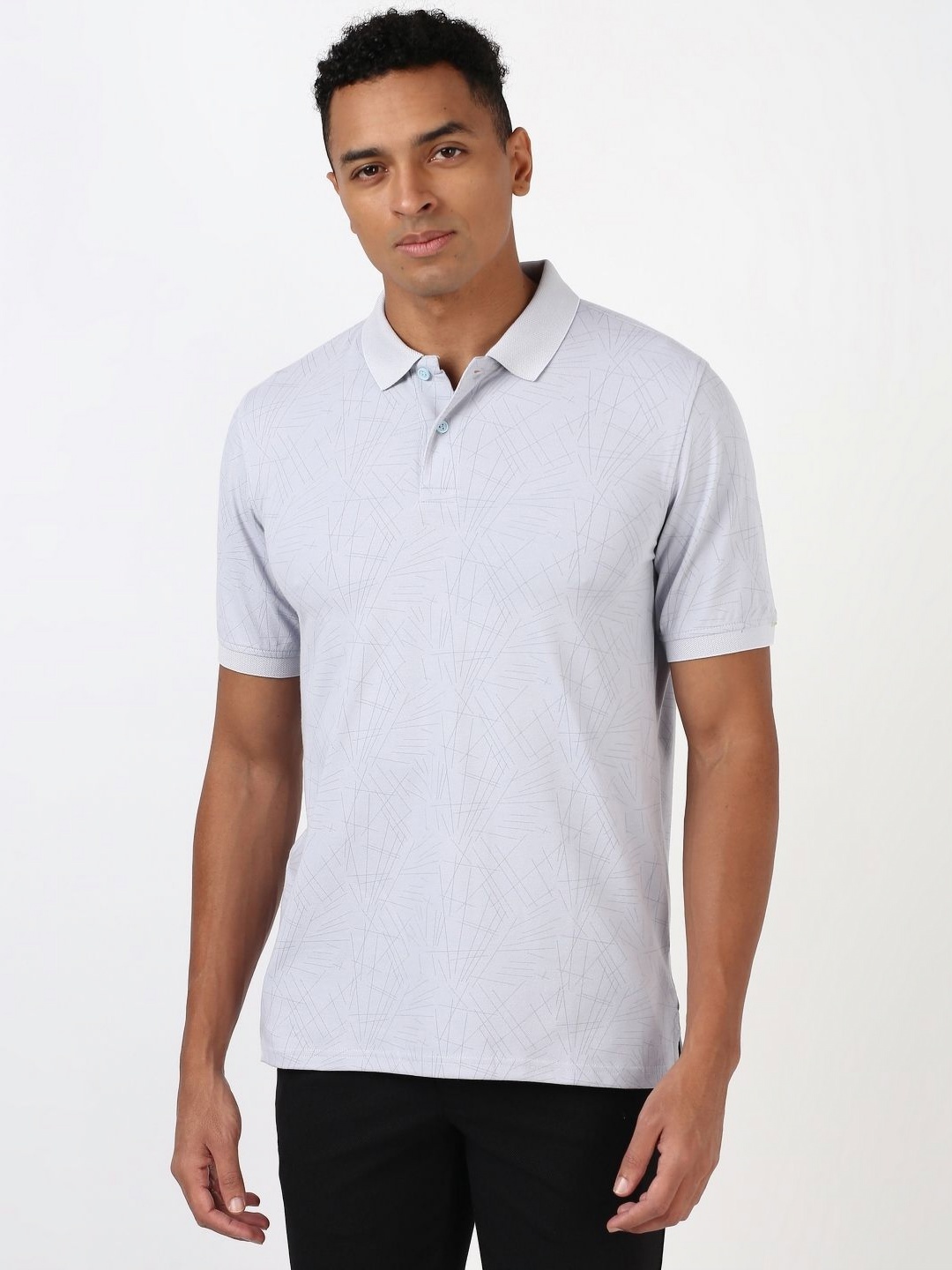 

Peter England Men Solid Polo Collar Cotton T-Shirt, Purple