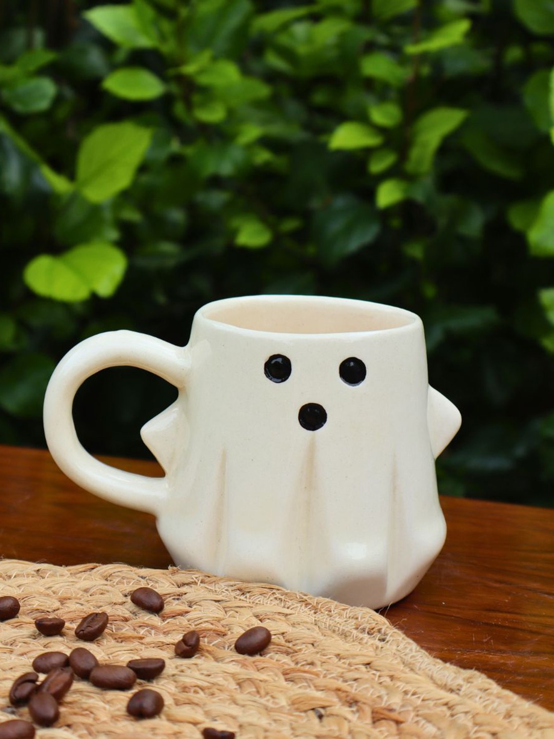 

WEAVING HOMES White Printed Ceramic Glossy Mugs Set of Cups and Mugs