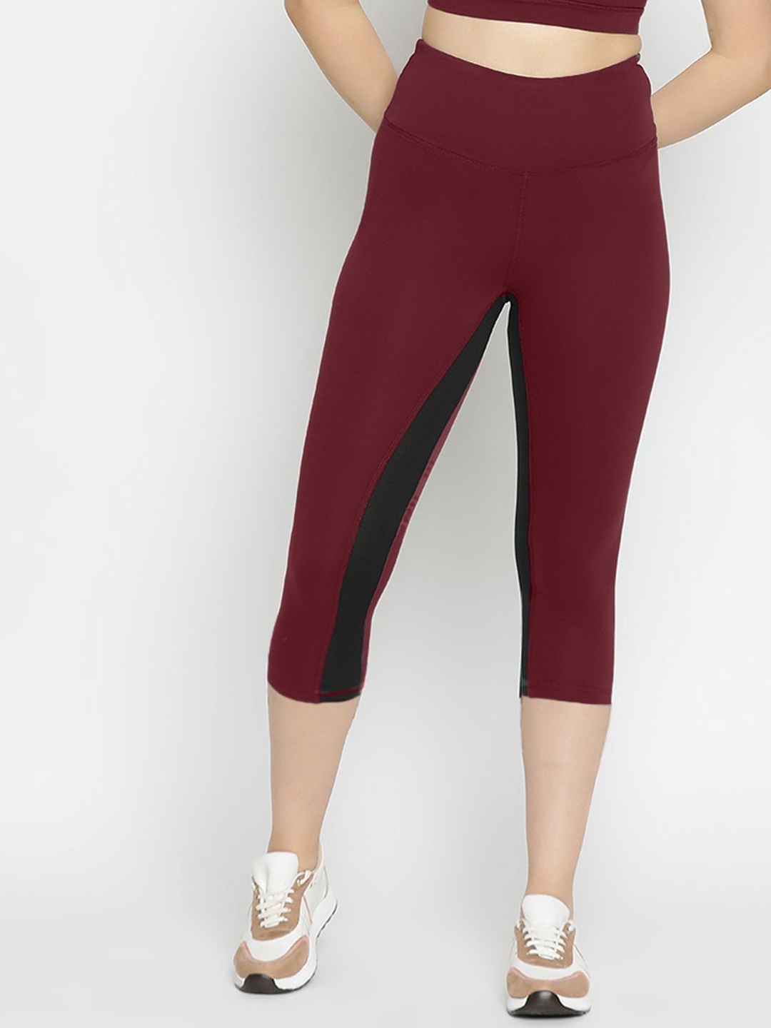 

Wearjukebox High-Rise Training or Gym Tights, Maroon