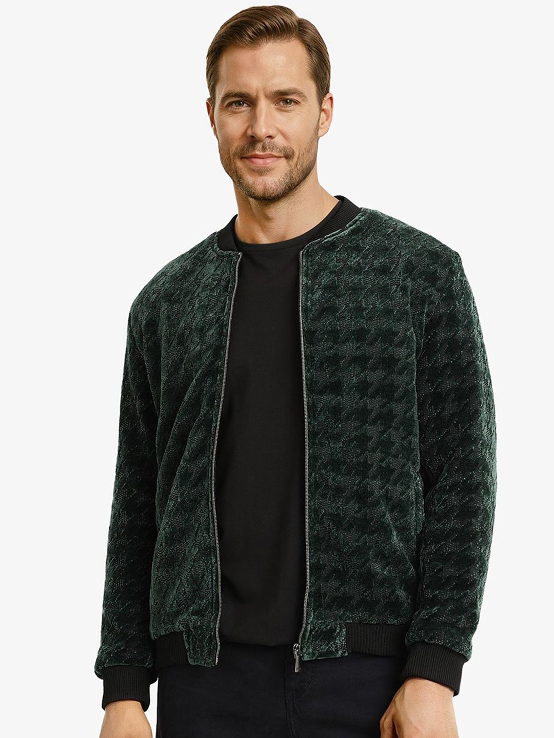 

RARE RABBIT Men Camouflage Open Front Jacket, Green