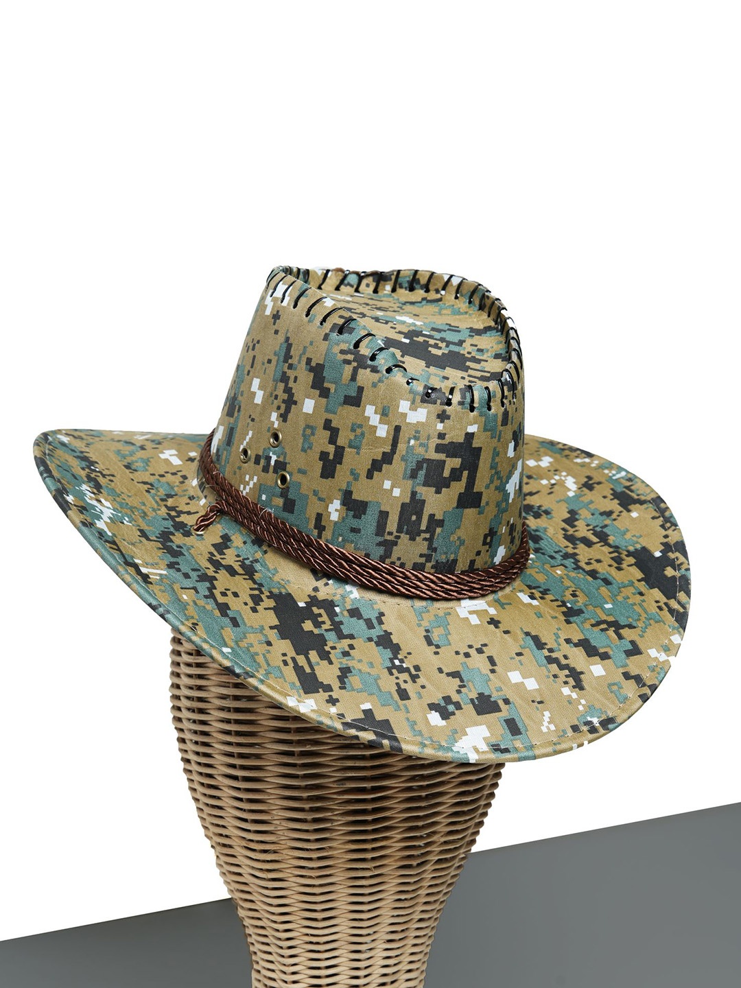

CHOKORE Unisex Beige Self Design Sun Hat