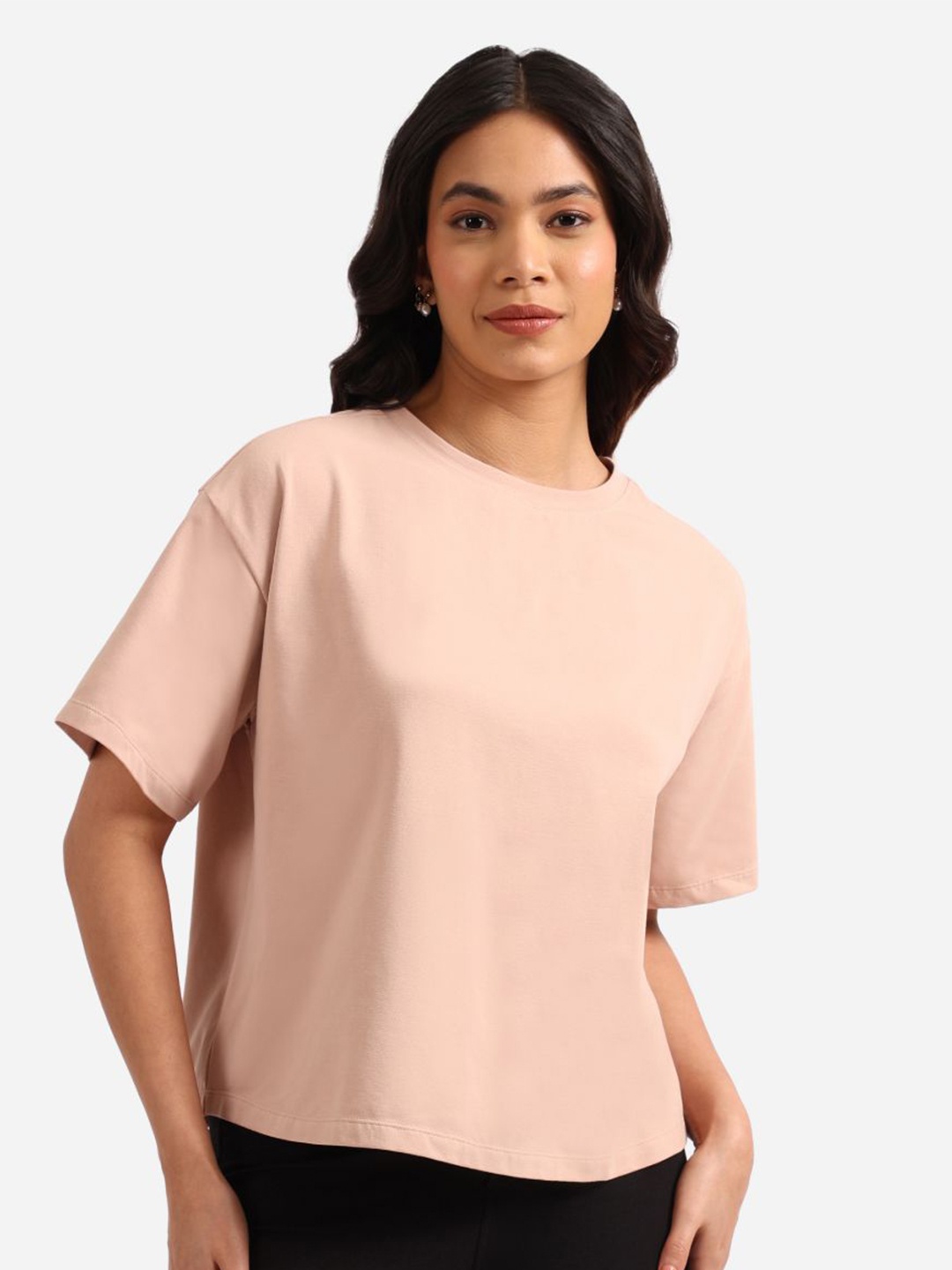 

Blissclub Women V-Neck Moisture Wicking Pockets T-shirt, Pink