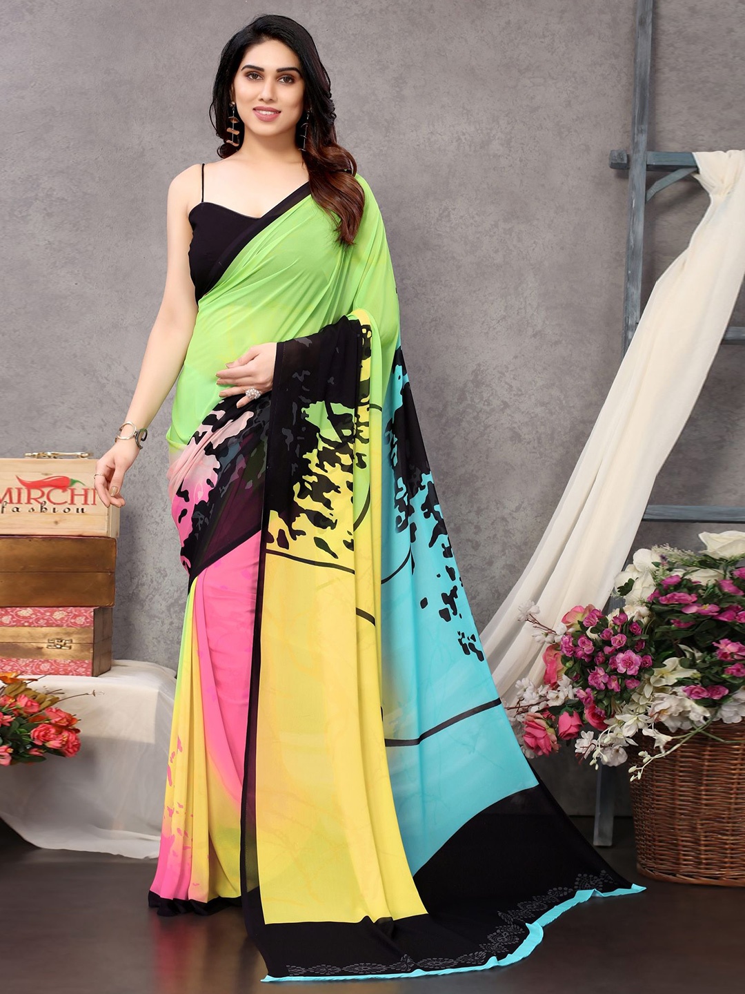 

MIRCHI FASHION Ready to Wear Saree, Yellow