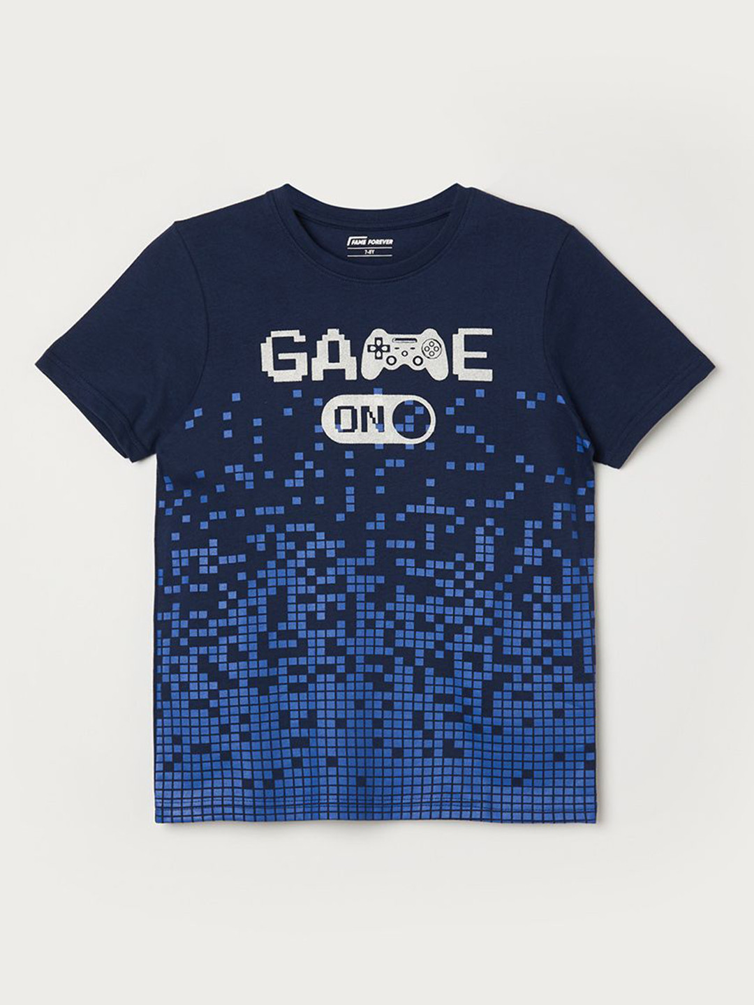 

Fame Forever by Lifestyle Boys Graphic Printed Round Neck Cotton T-Shirt, Navy blue