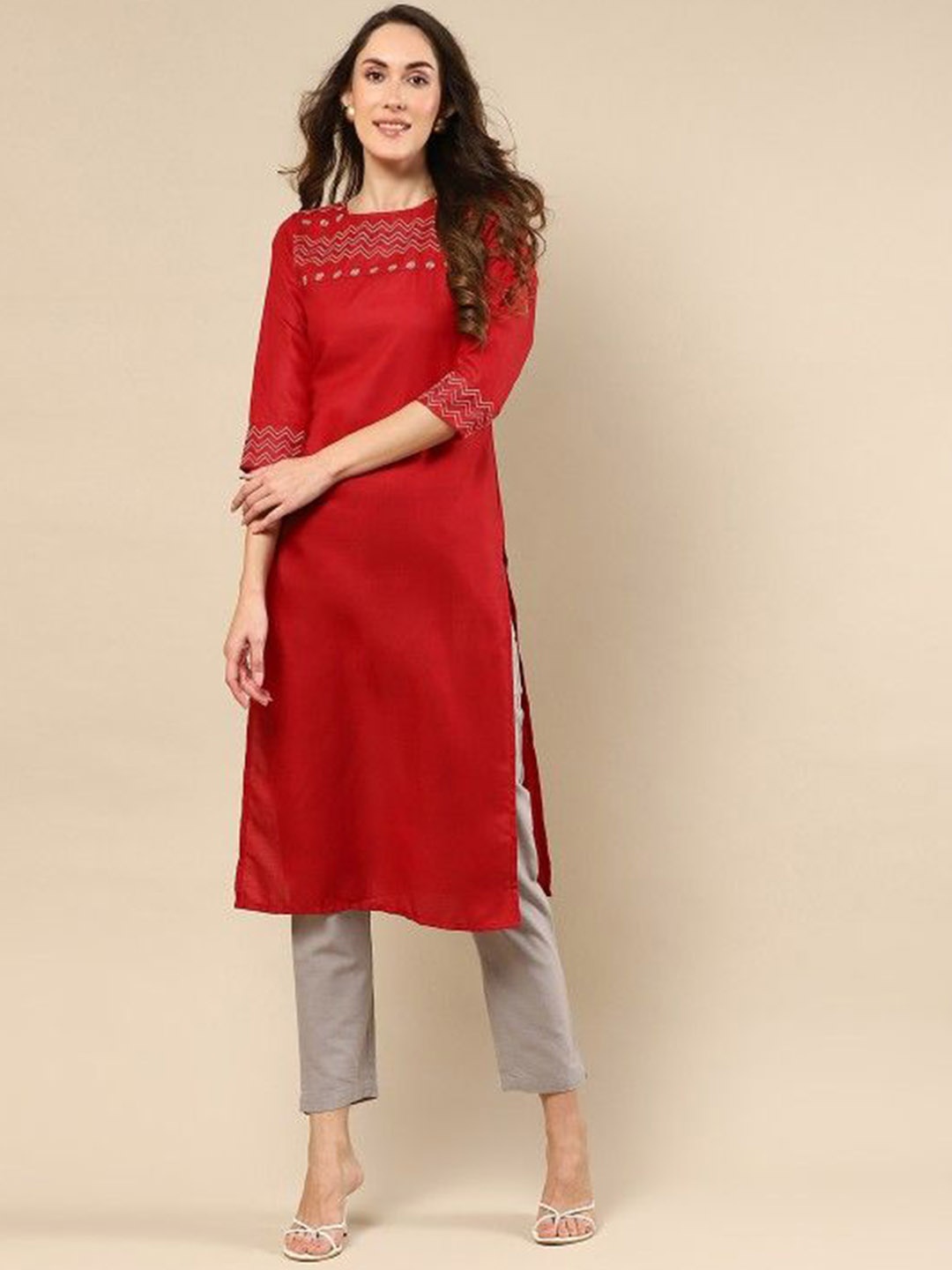 

NH KAPDEWALA Women Pathani Kurta, Maroon