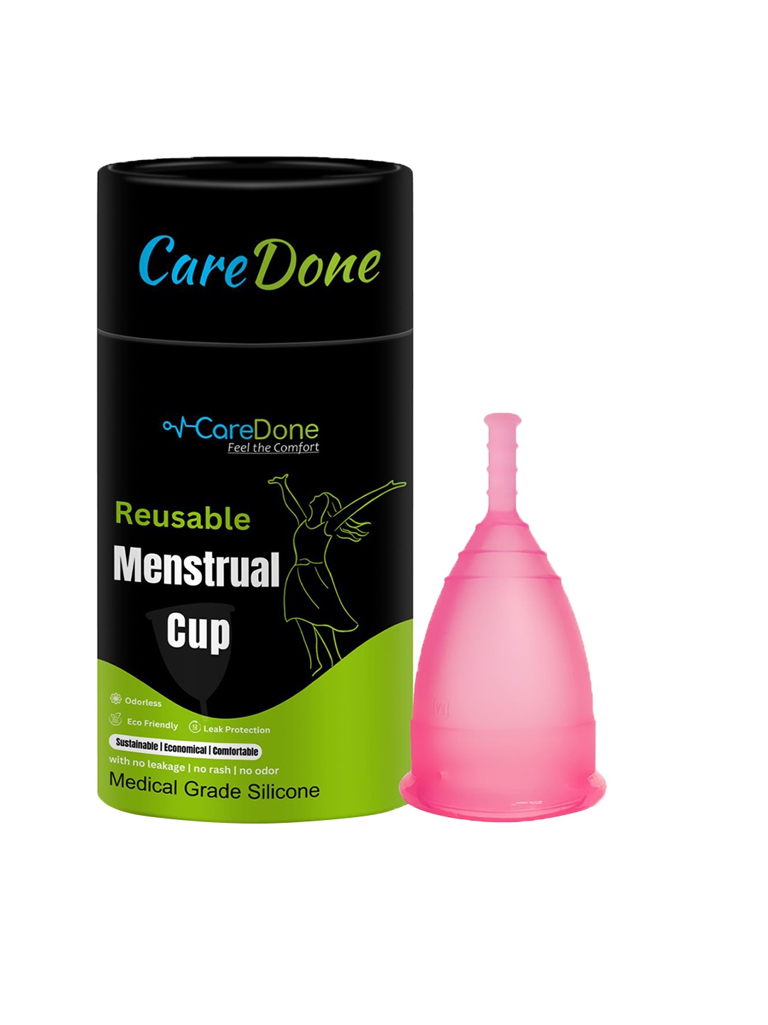 

CareDone Reusable & Leak Proof Menstrual Cup, Pink