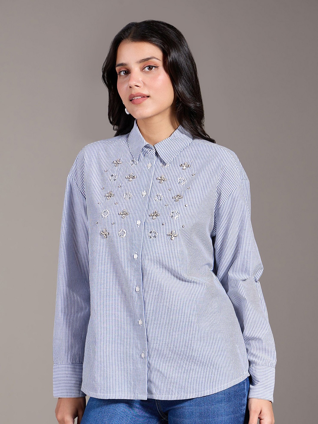 

20Dresses Women Opaque Casual Shirt, Blue