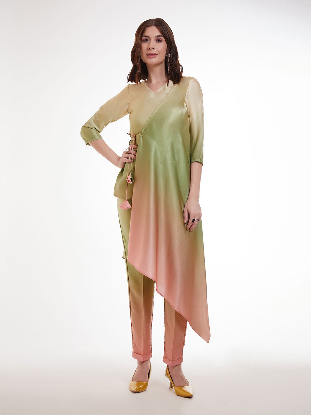 

ODETTE Dyed Top With Trouser Co-Ords, Green