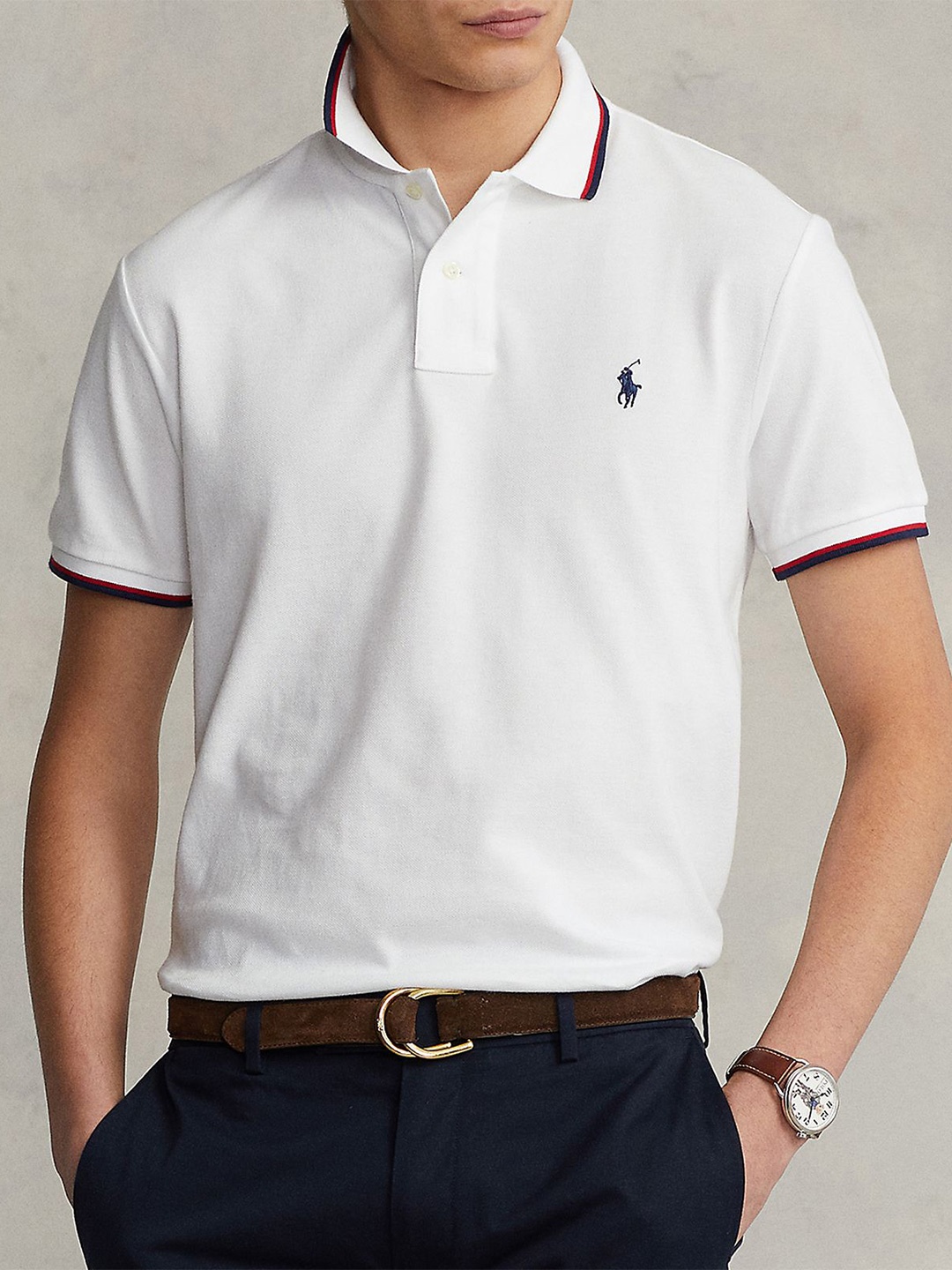 

Polo Ralph Lauren Men Solid Polo Collar T-shirt, White