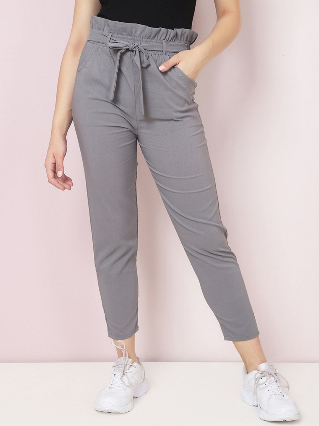 

BUY NEW TREND Women Relaxed Trousers, Grey