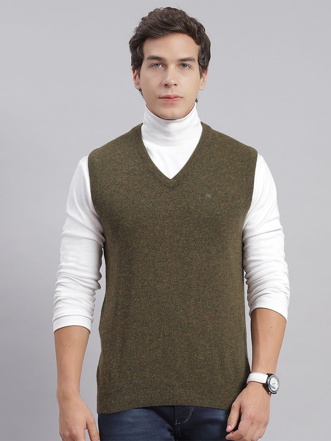 

Monte Carlo Men Woollen Pullover, Olive