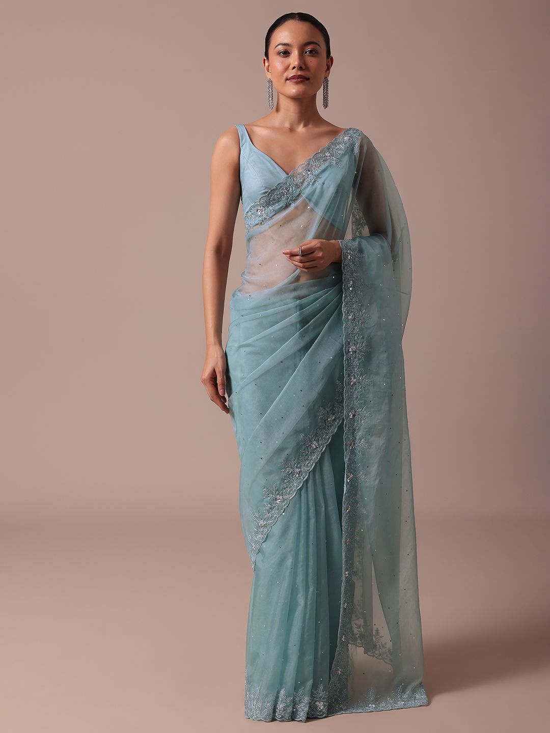

KALKI Fashion Organza Saree, Blue