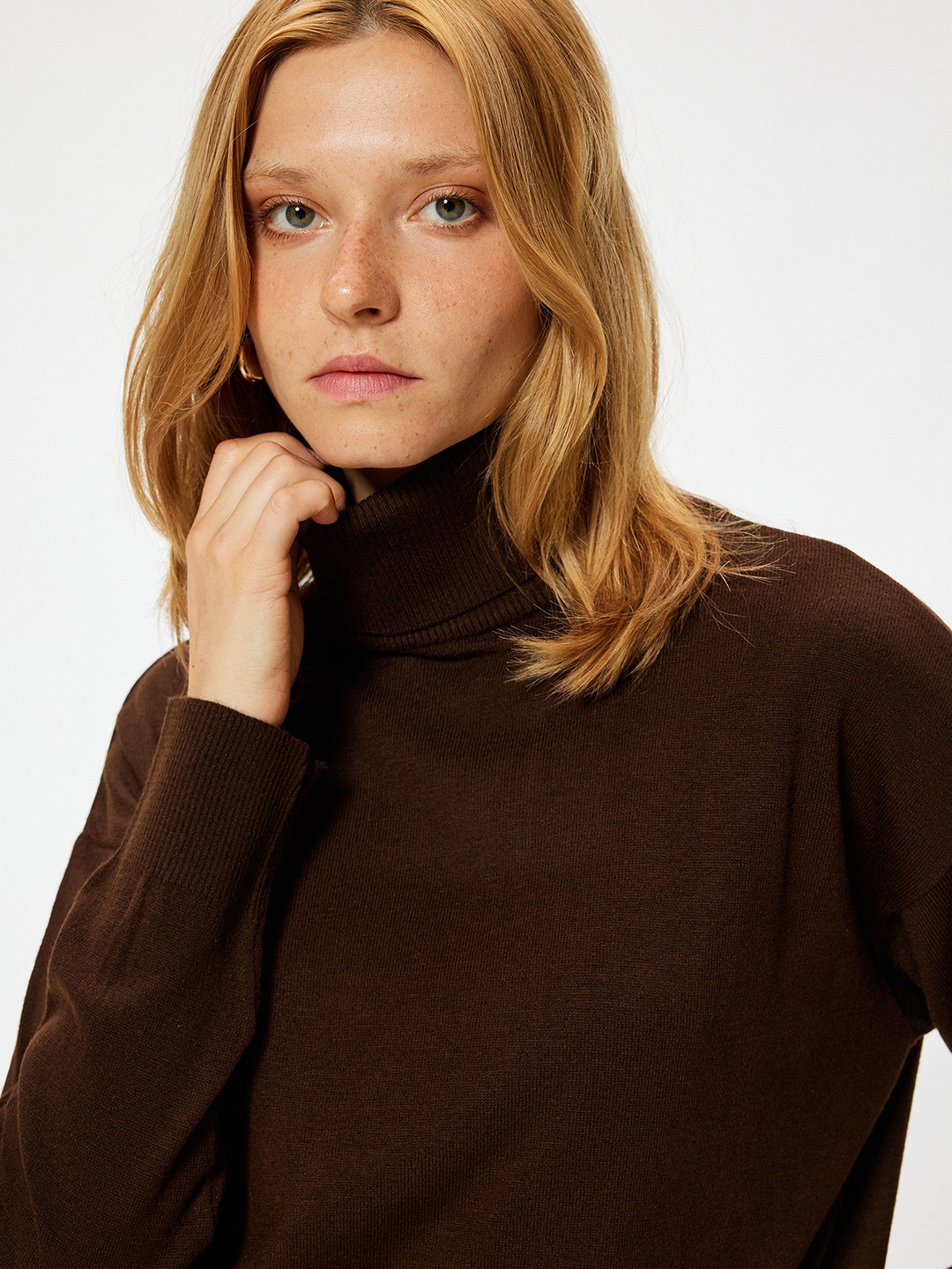 

Koton Women Ribbed Pullover, Brown