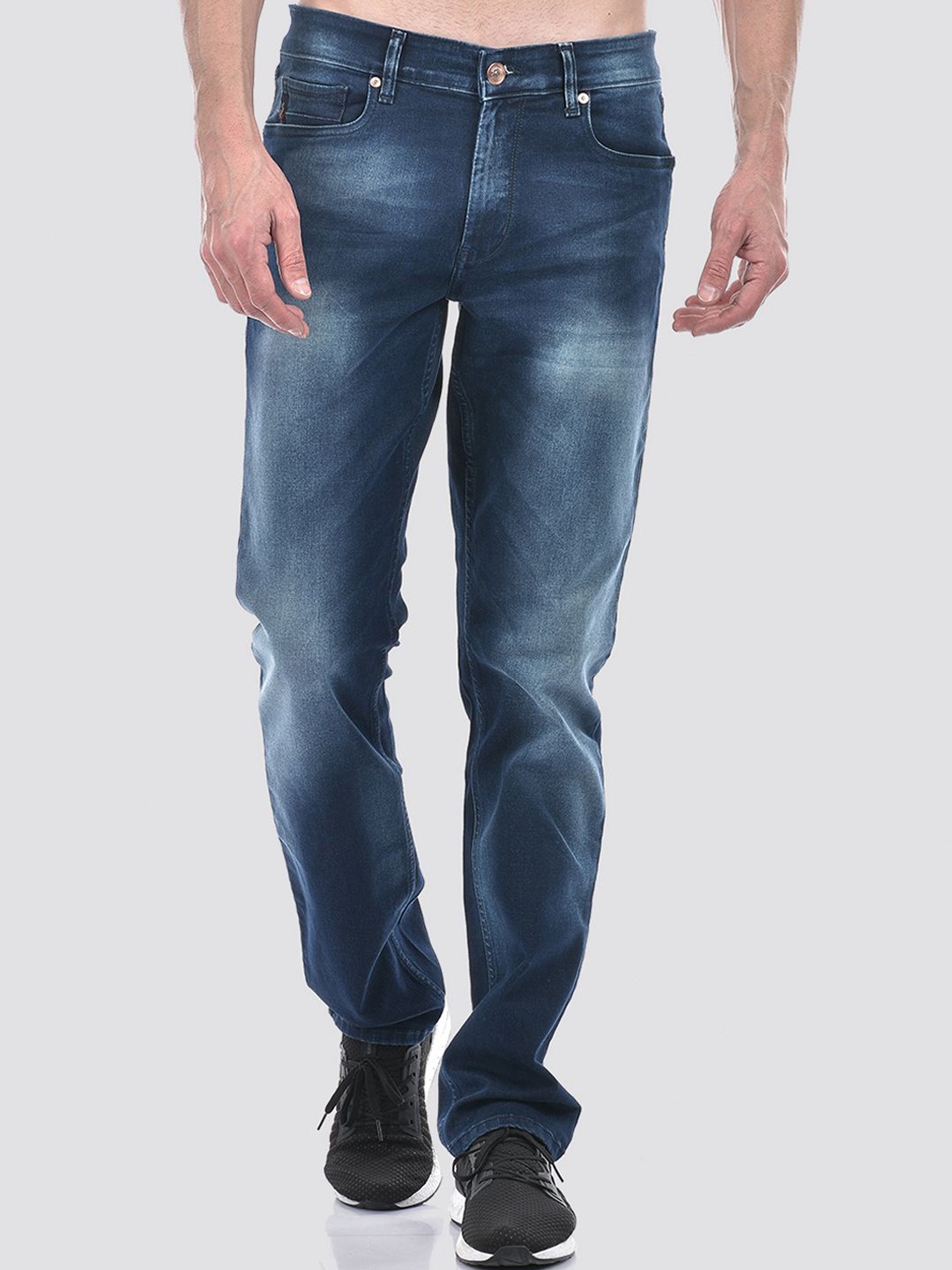 

Numero Uno Men Straight Fit Mid-Rise Light Fade Stretchable Jeans, Blue