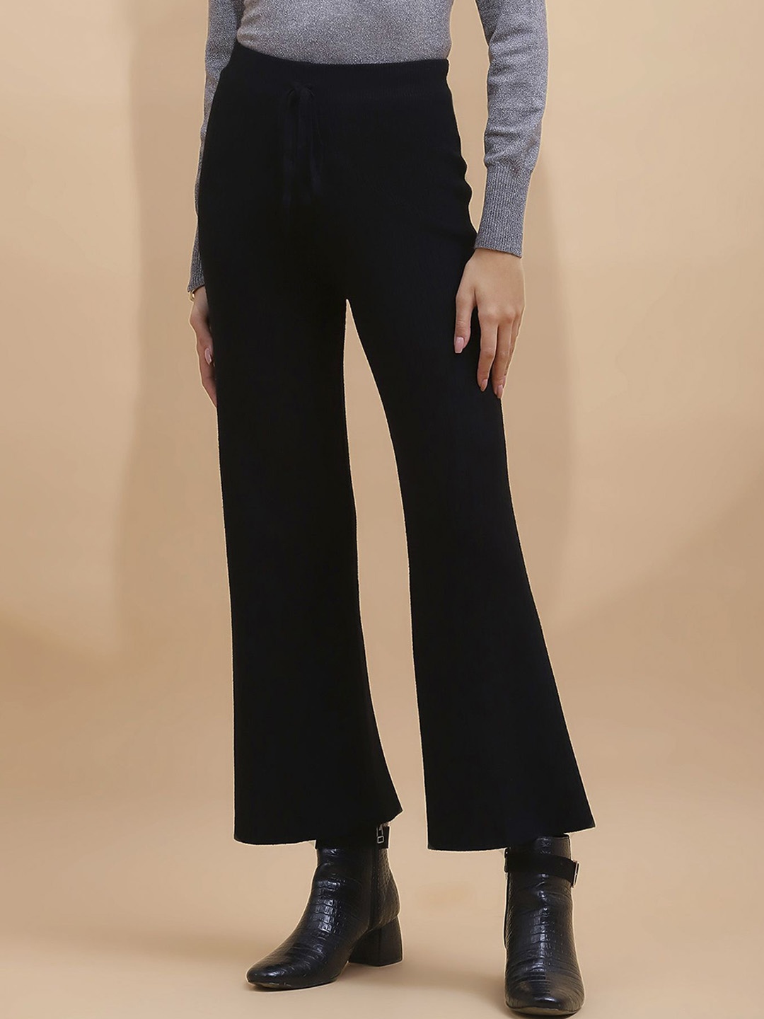 

Global Republic Loose Fit High Rise Trousers, Black