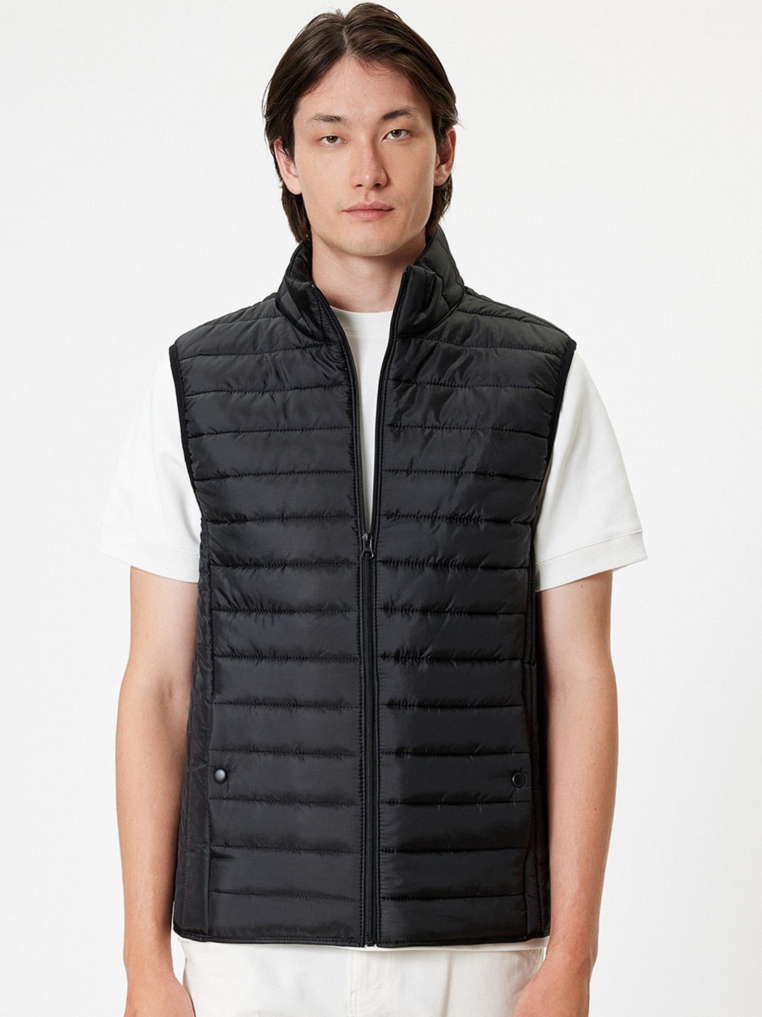 

Koton Open Front Sleeveless Jacket, Black