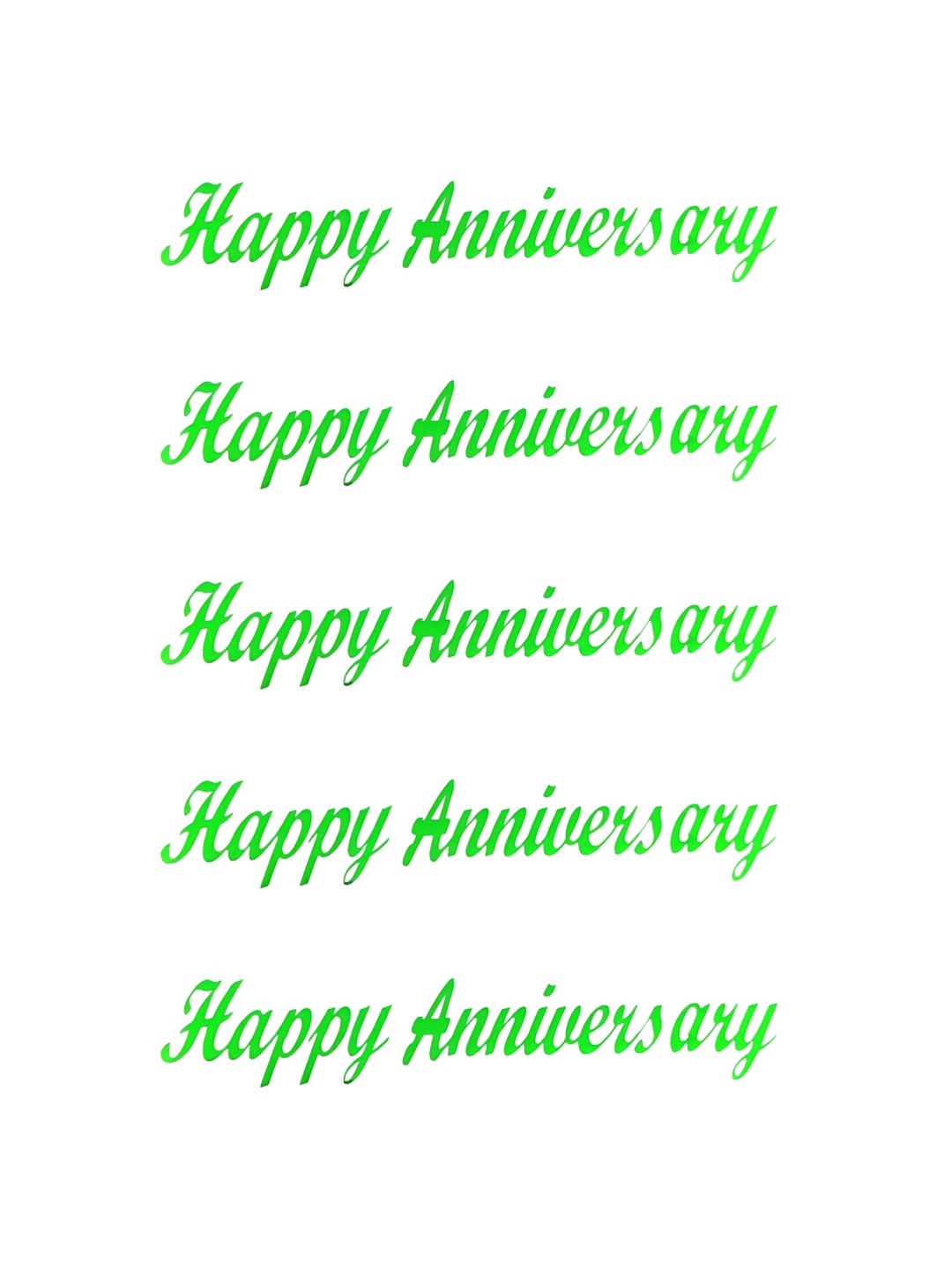 

Comet Busters 5Pcs Green Happy Anniversary Self-Adhesive Stickers