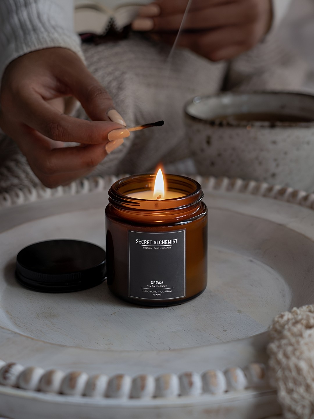 

Secret Alchemist White Lead Free Wick Scented Jar Candle