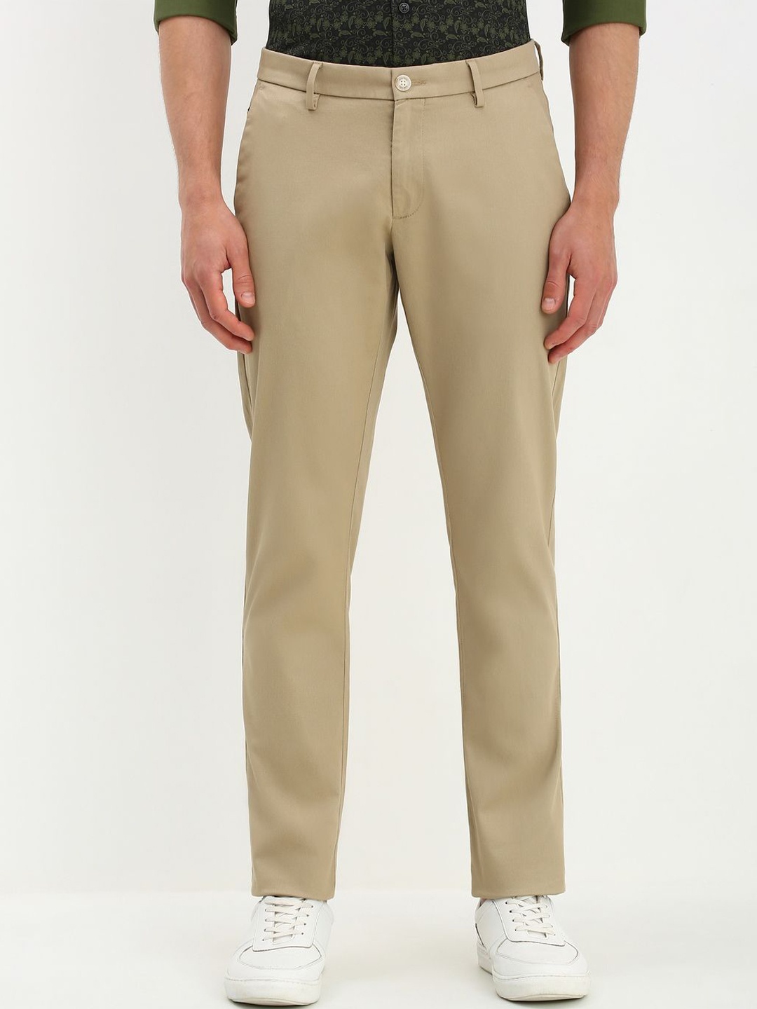 

Allen Solly Men Slim Fit Chinos Trousers, Beige