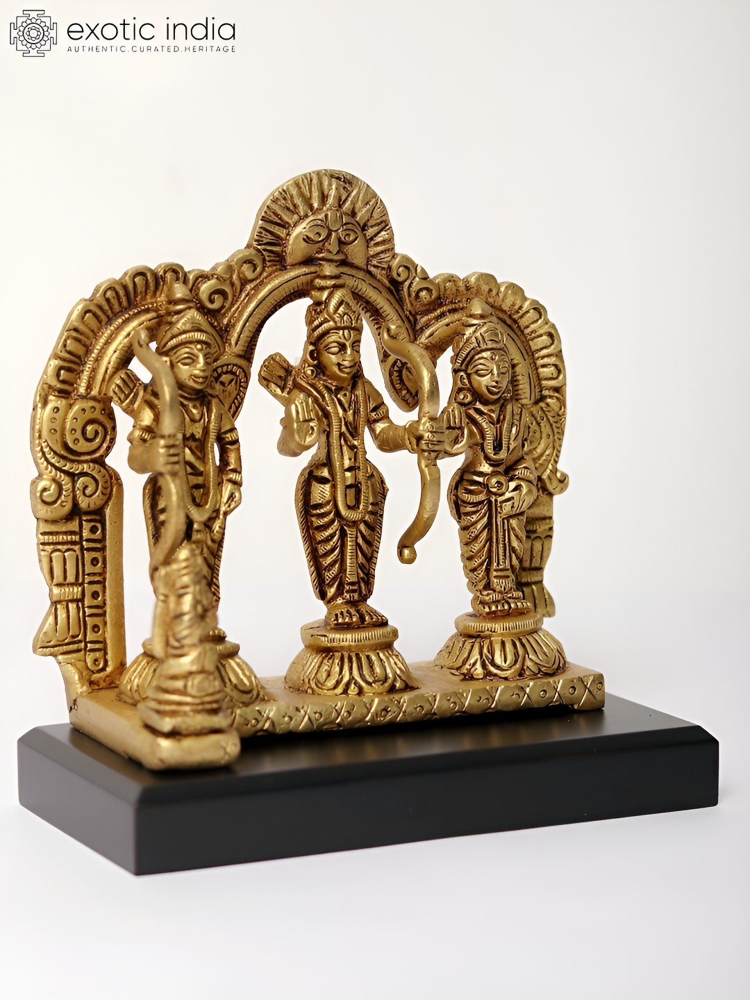 

Exotic India Gold-Toned Rama Darbar Religious Idol Showpiece