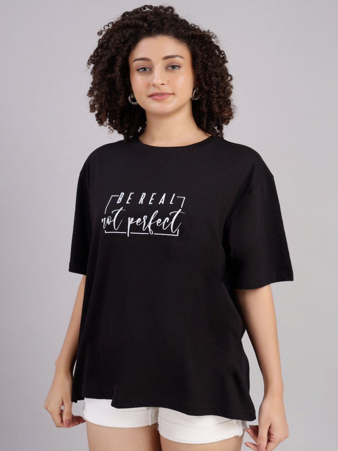 

VISO Women Typography Printed T-shirt, Black