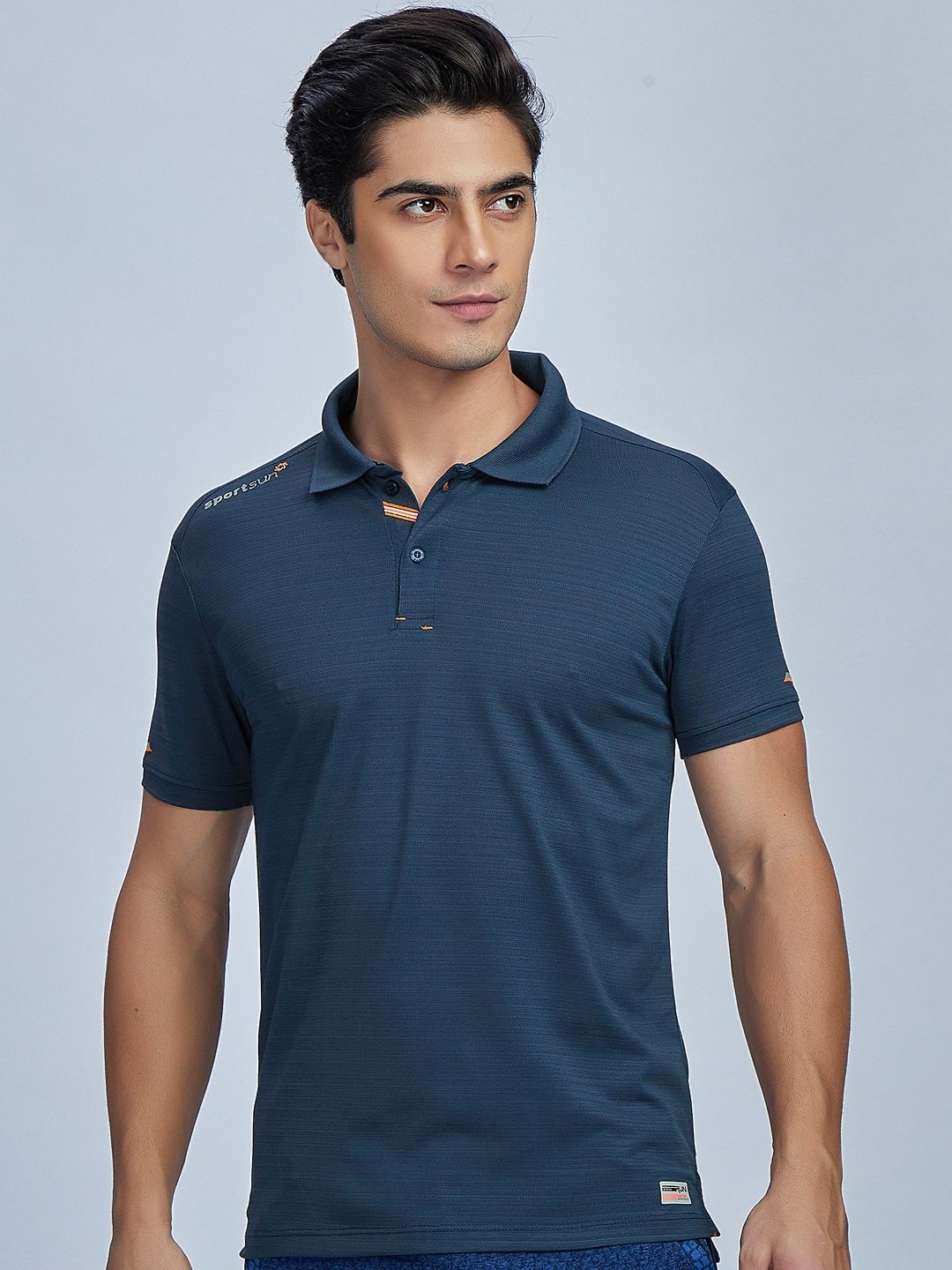 

SPORT SUN Men Dri-FIT Solid Polo Collar T-Shirt, Navy blue