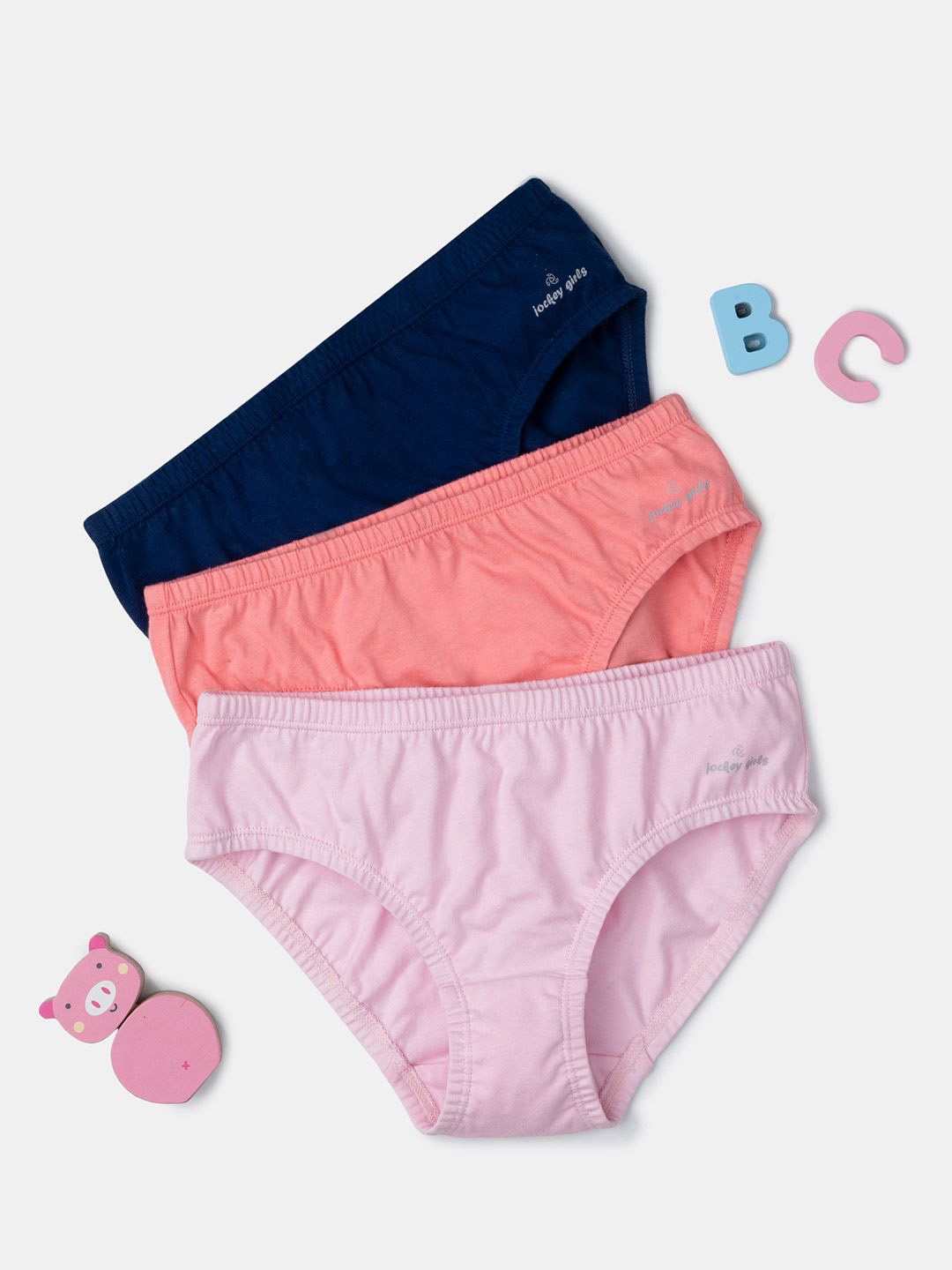 

Jockey Girls Pack of 3 Super Combed Cotton Panty with Ultrasoft Waistband-SG01, Blue