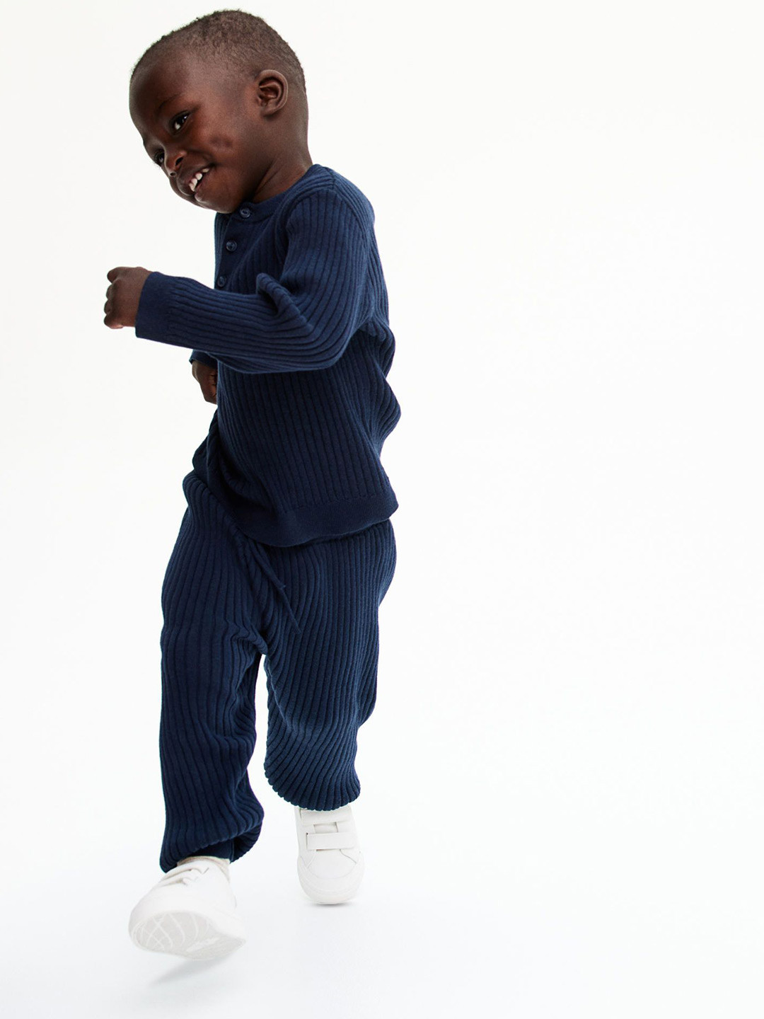 

H&M Boys Cotton Rib-Knit Clothing Set, Blue