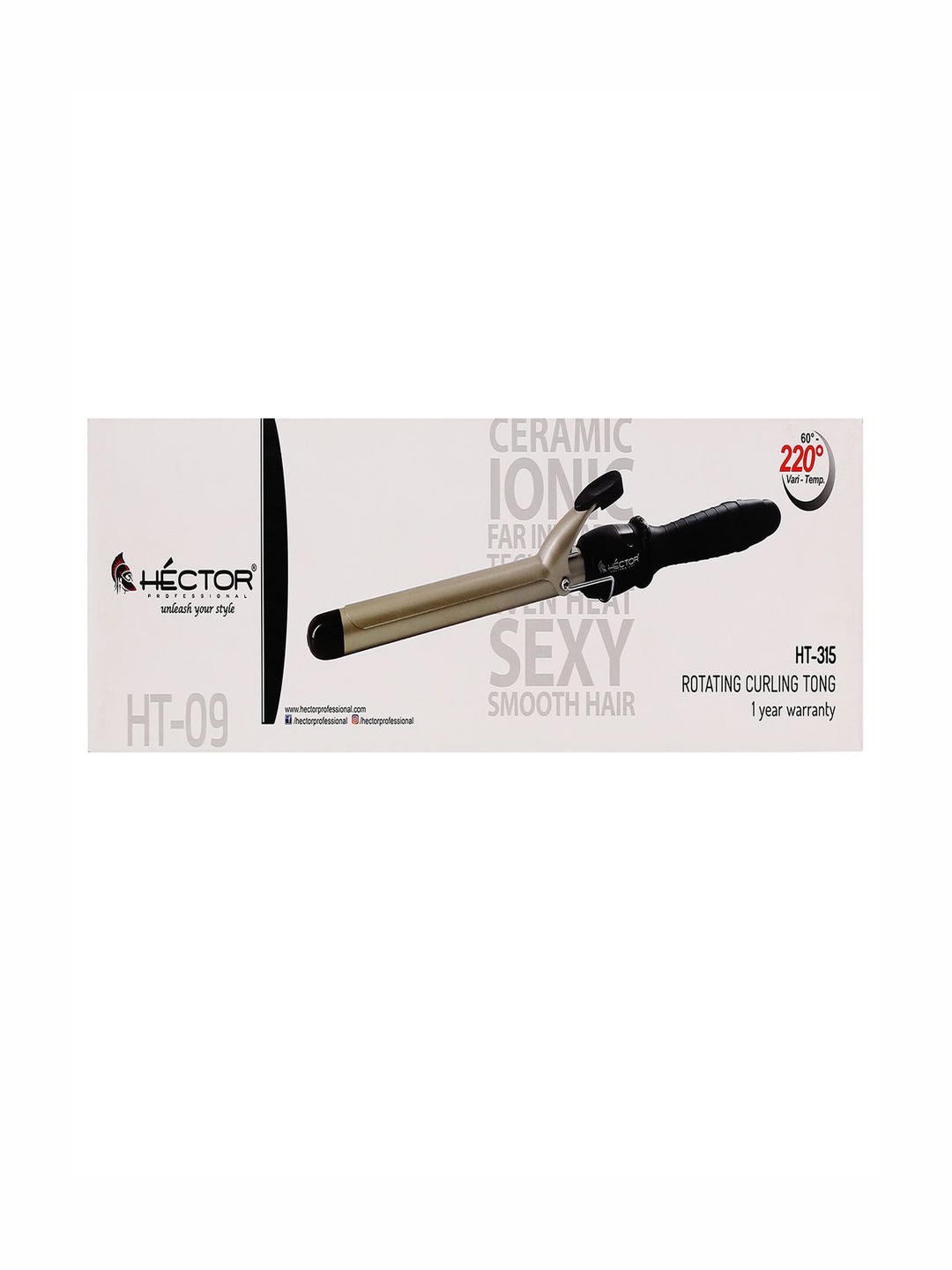 

HECTOR Professionals HT-315 Rotating Curling Tong 22mm Electric Hair Curler, Black