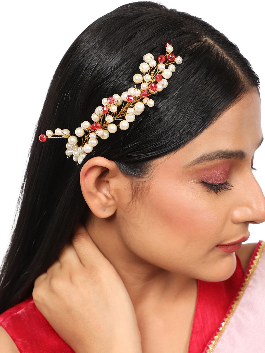 

MODE MANIA Women Embellished Tiara, Red